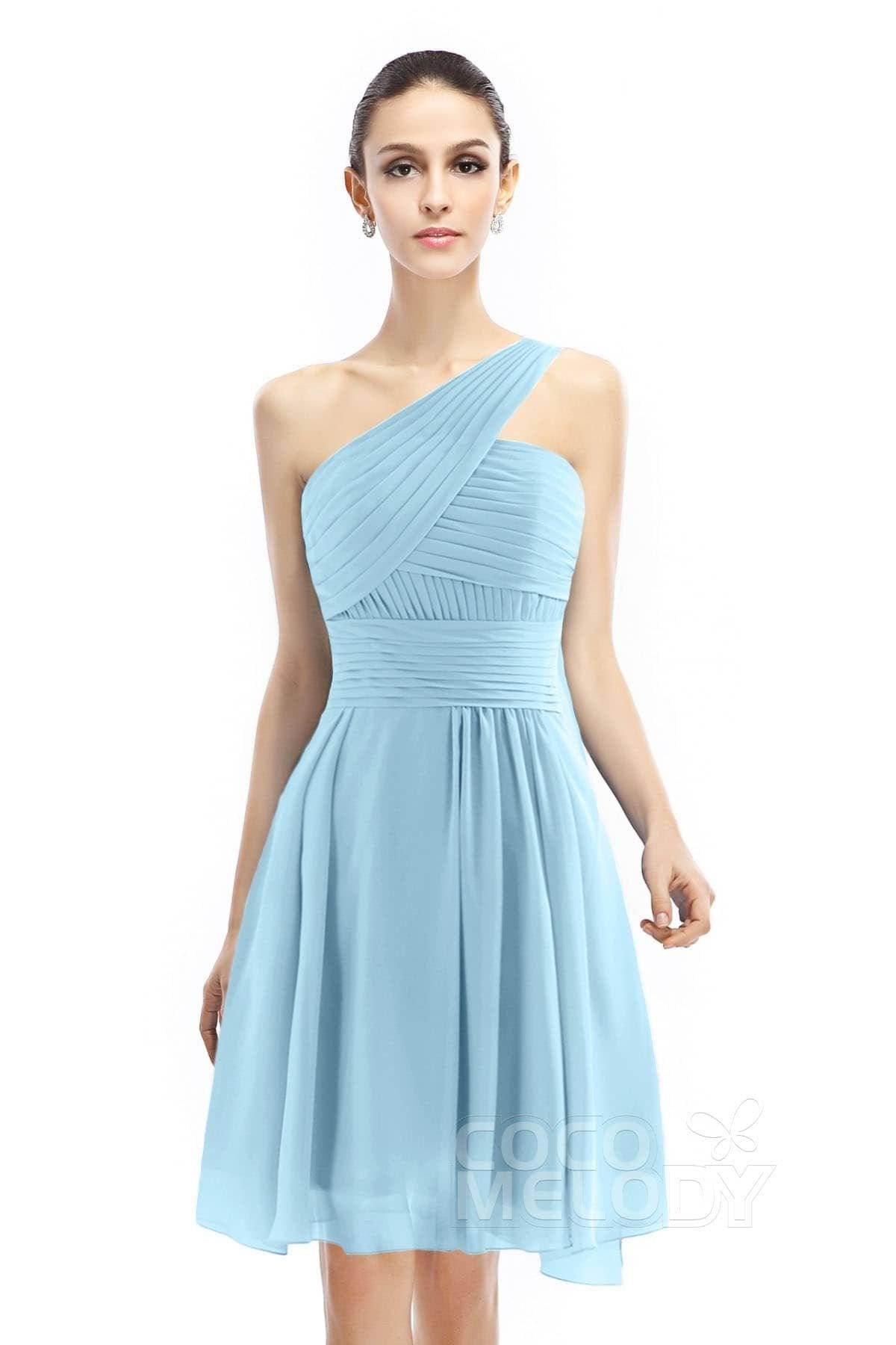 A-Line Knee Length Chiffon Bridesmaid Dress COZK1401C