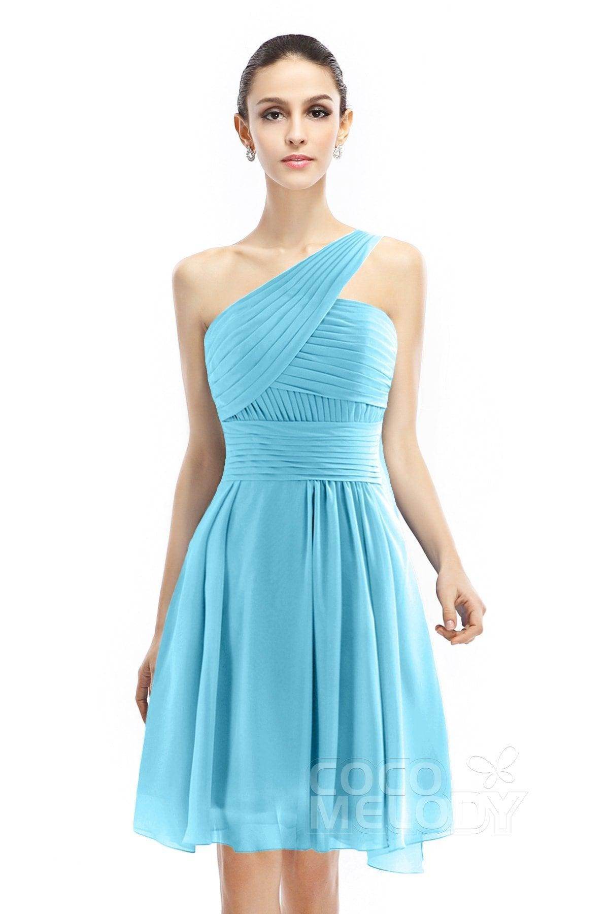 A-Line Knee Length Chiffon Bridesmaid Dress COZK1401C
