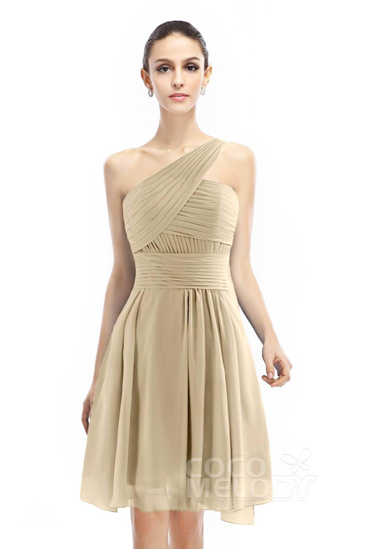 A-Line Knee Length Chiffon Bridesmaid Dress COZK1401C