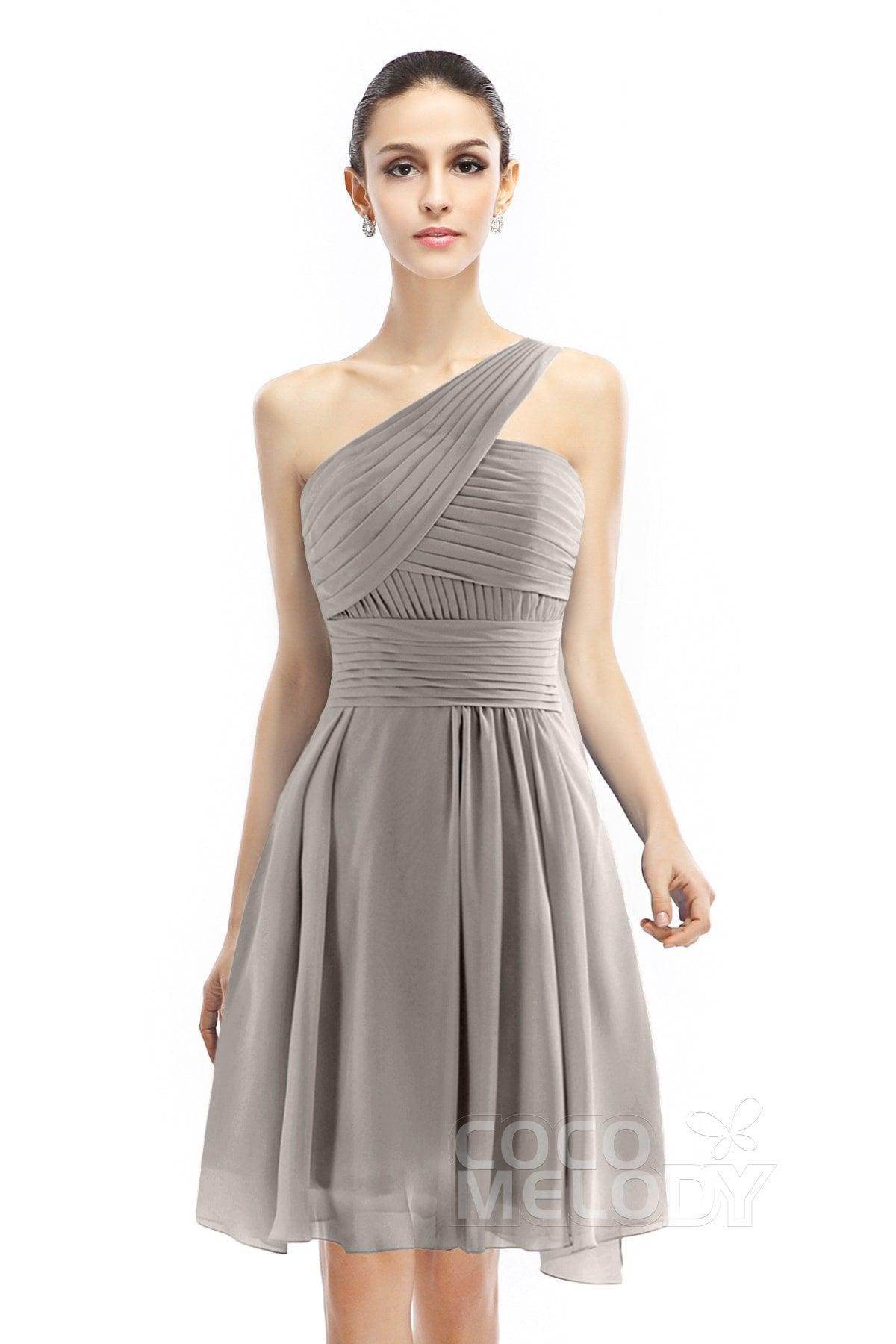 A-Line Knee Length Chiffon Bridesmaid Dress COZK1401C