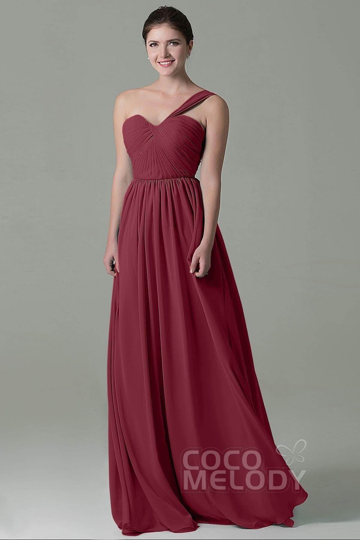 Sheath Floor Length Chiffon Bridesmaid Dress COZK15009