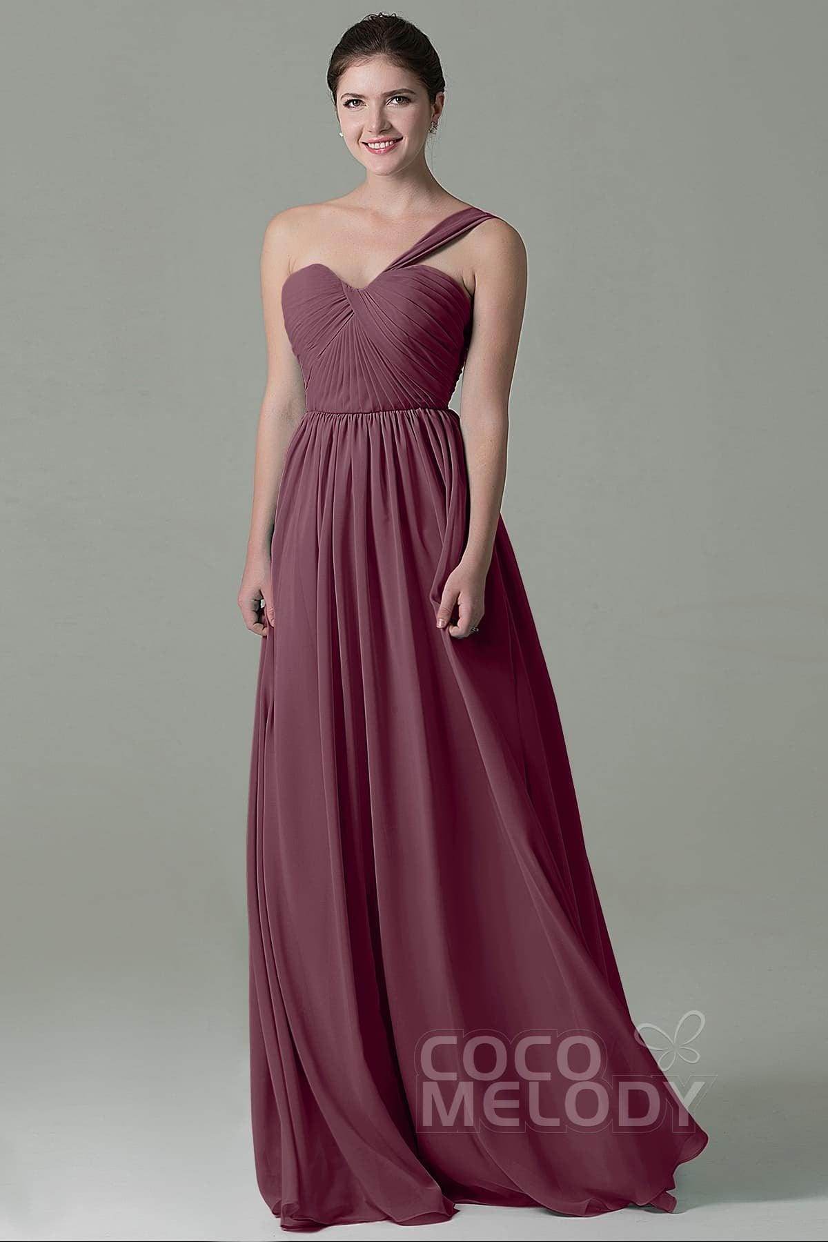 Sheath Floor Length Chiffon Bridesmaid Dress COZK15009
