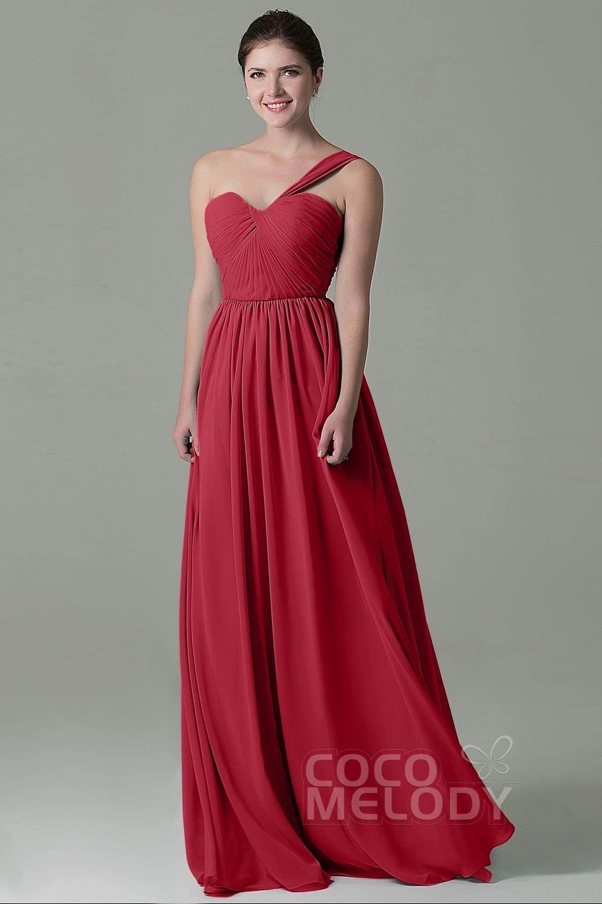 Sheath Floor Length Chiffon Bridesmaid Dress COZK15009