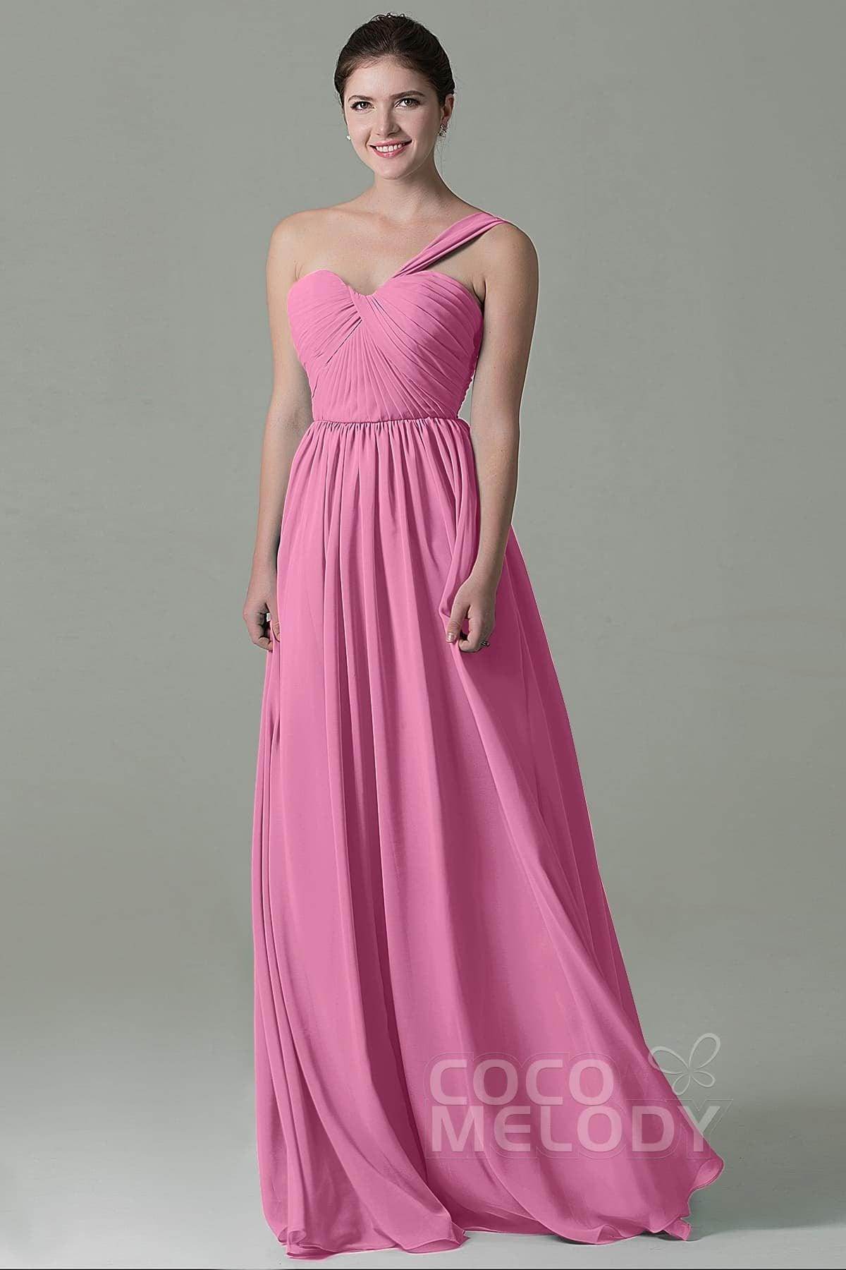 Sheath Floor Length Chiffon Bridesmaid Dress COZK15009