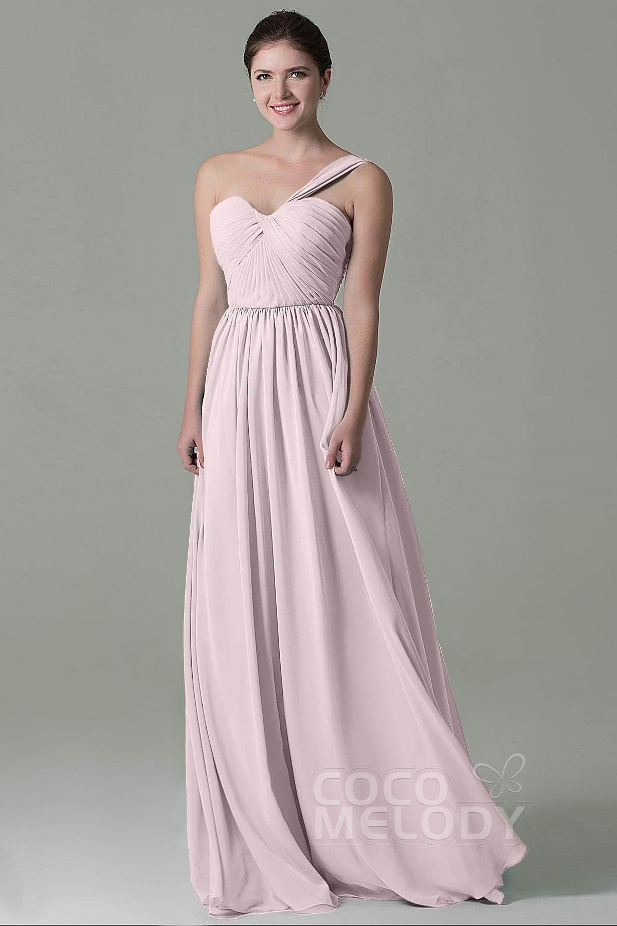 Sheath Floor Length Chiffon Bridesmaid Dress COZK15009