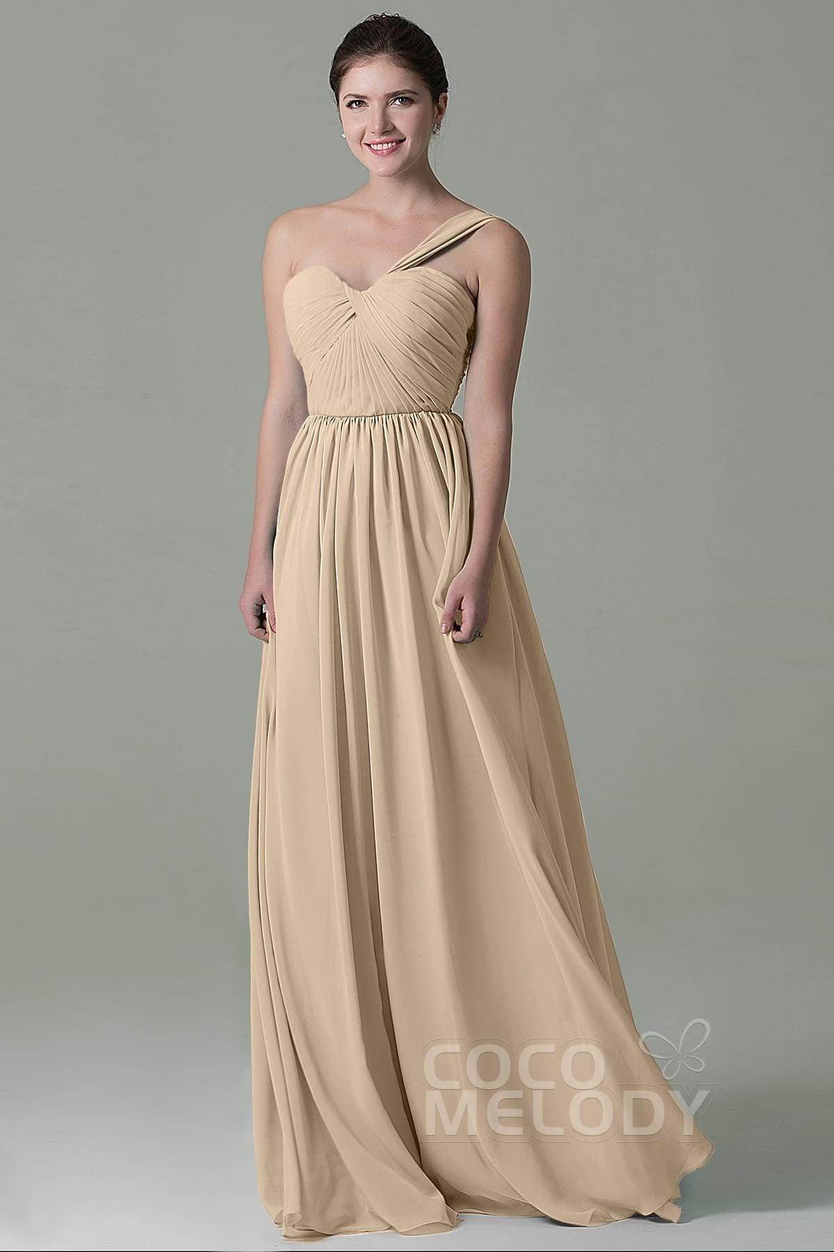 Sheath Floor Length Chiffon Bridesmaid Dress COZK15009