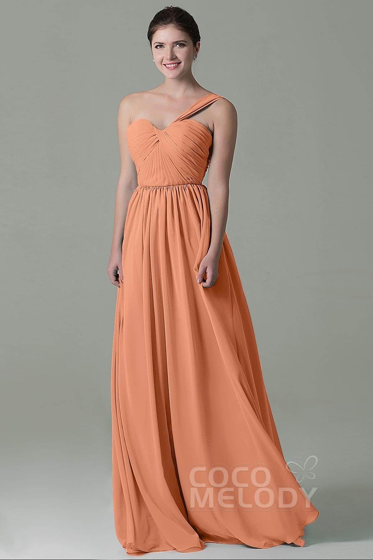 Sheath Floor Length Chiffon Bridesmaid Dress COZK15009