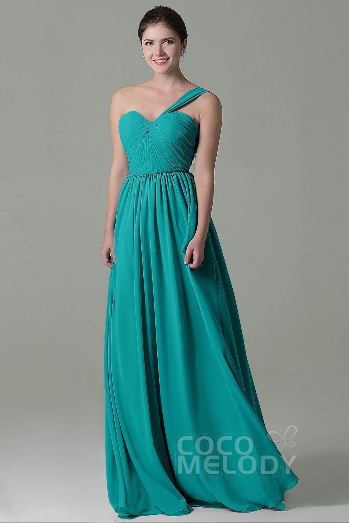 Sheath Floor Length Chiffon Bridesmaid Dress COZK15009