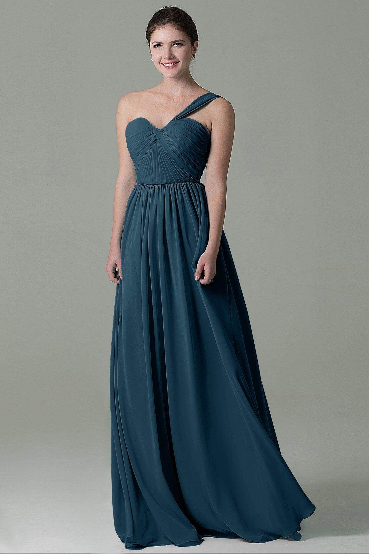 Sheath Floor Length Chiffon Bridesmaid Dress COZK15009