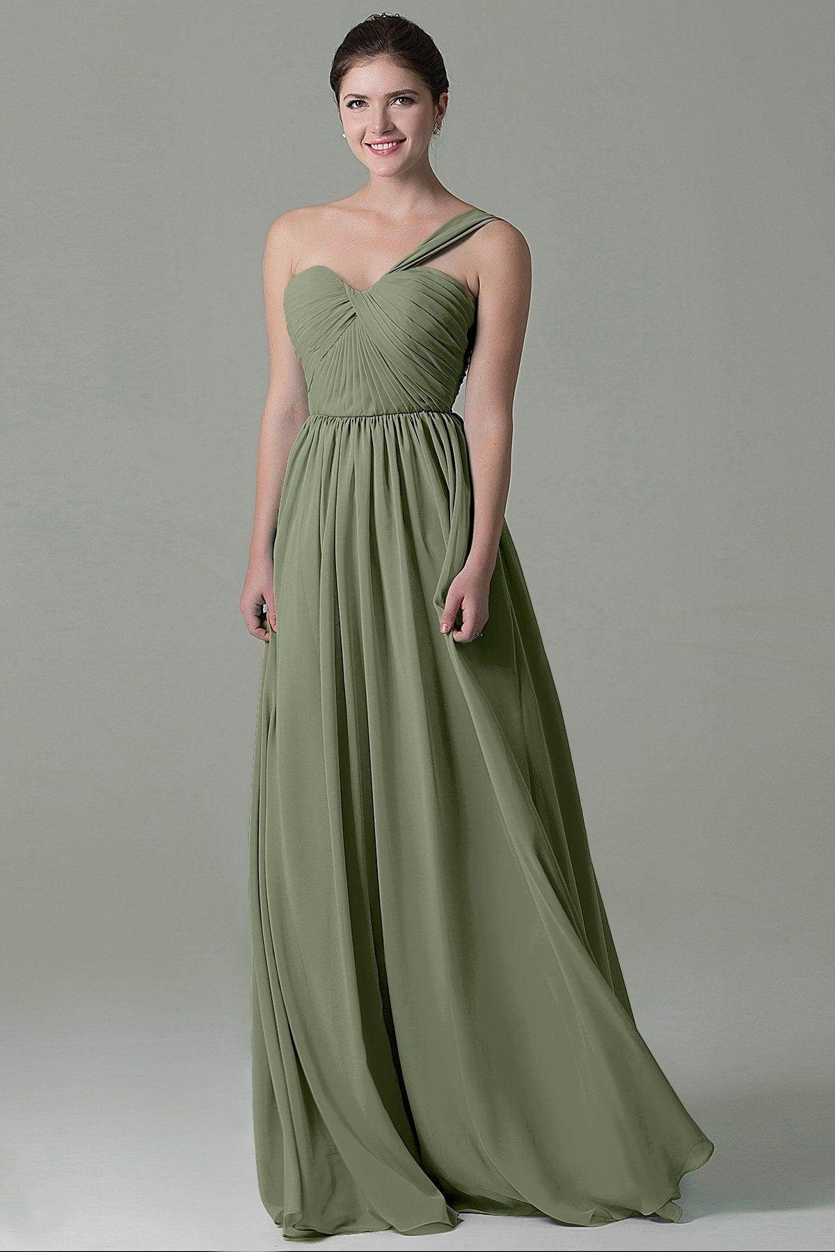 Sheath Floor Length Chiffon Bridesmaid Dress COZK15009
