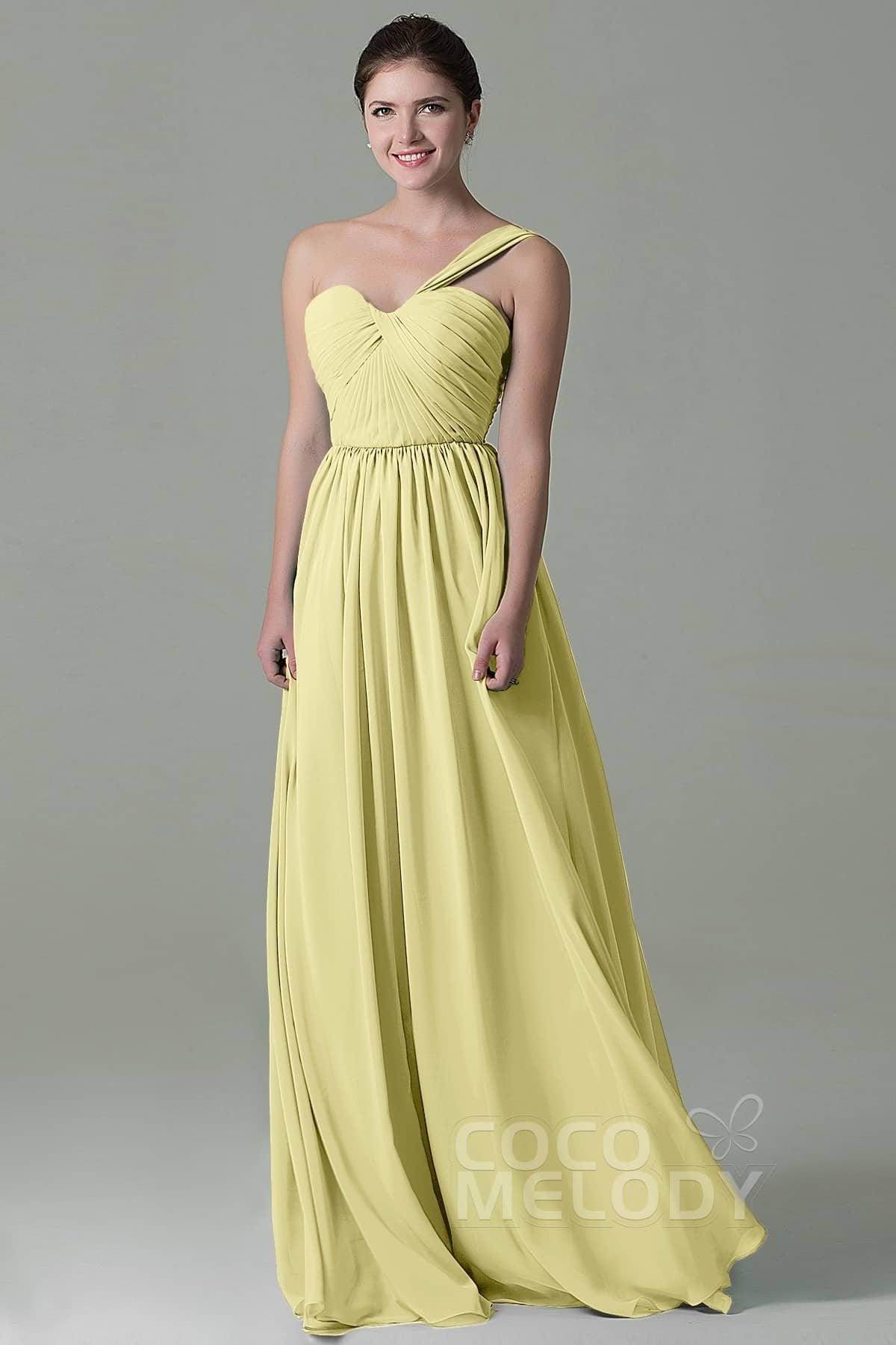 Sheath Floor Length Chiffon Bridesmaid Dress COZK15009