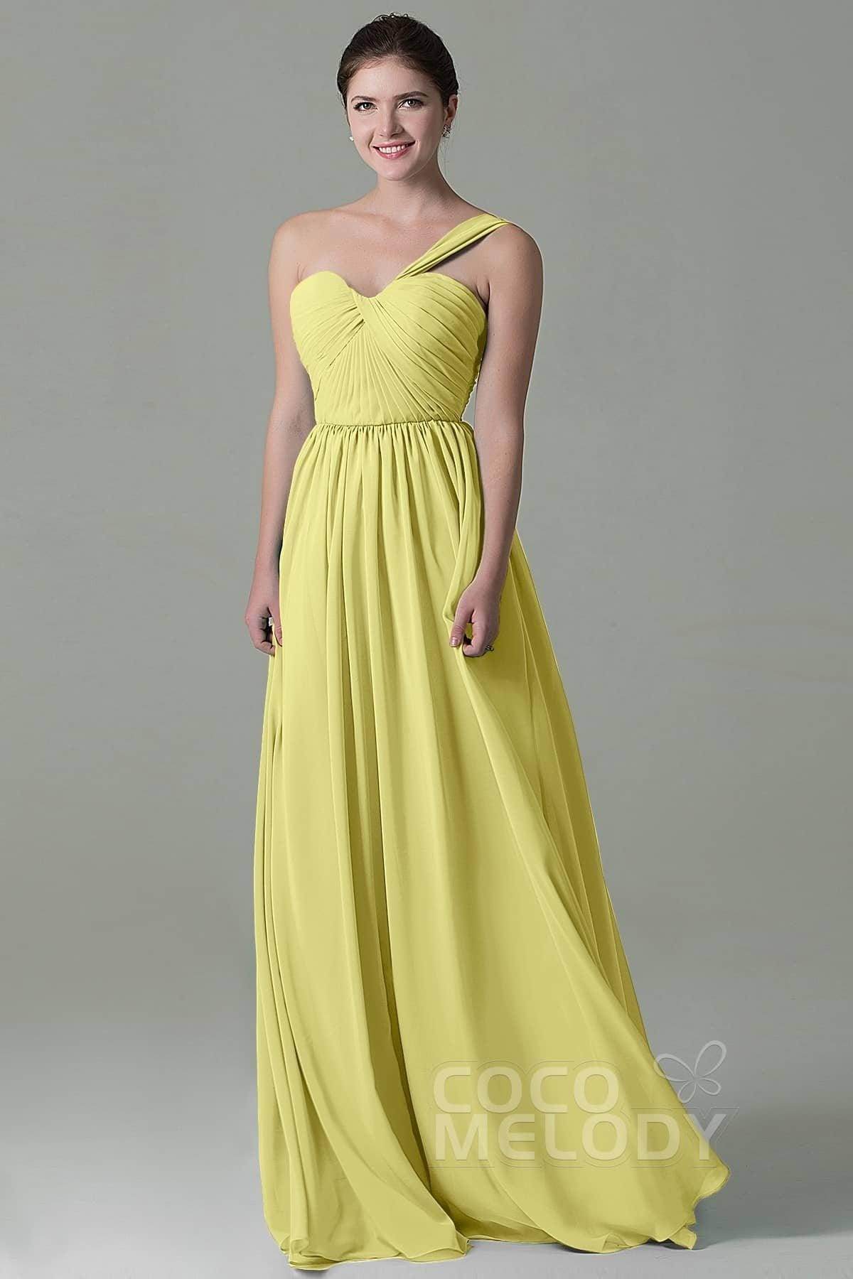Sheath Floor Length Chiffon Bridesmaid Dress COZK15009