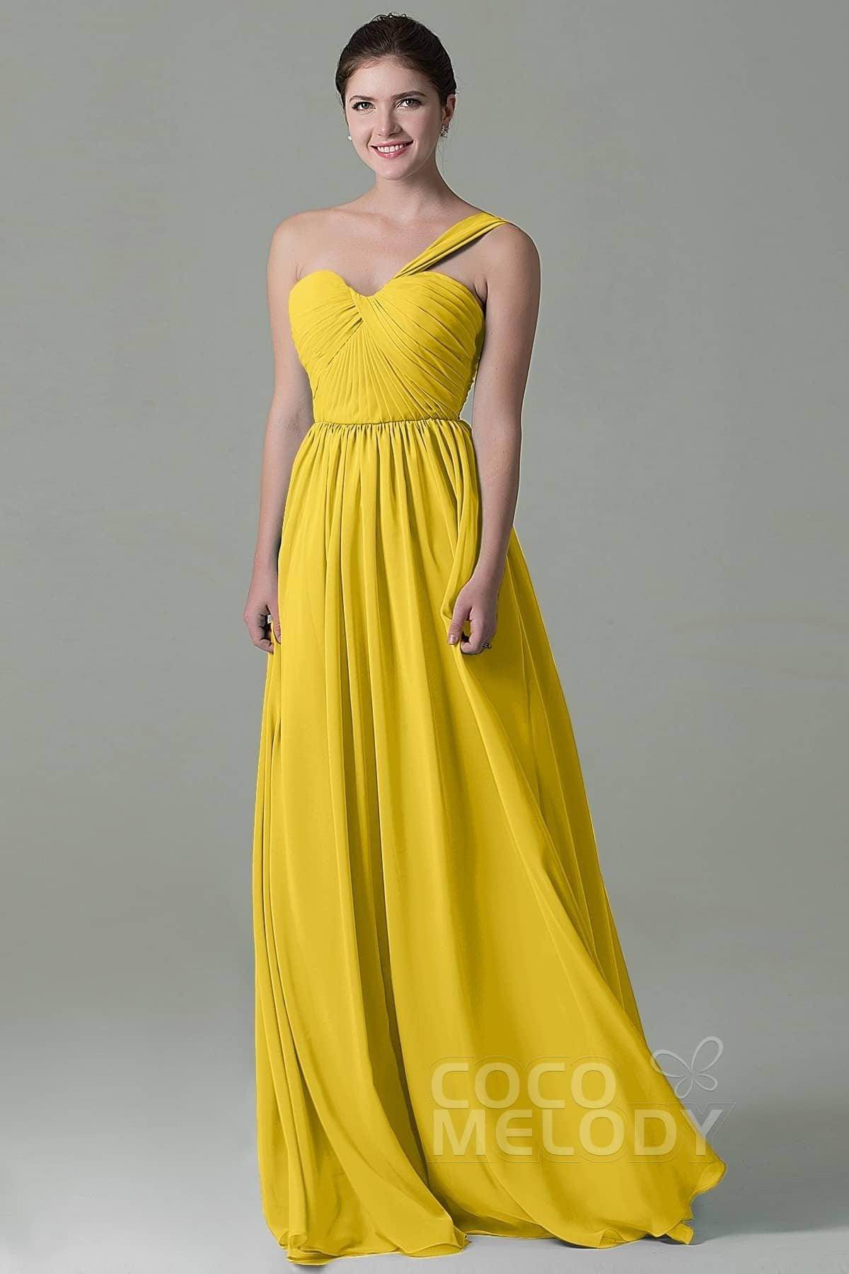 Sheath Floor Length Chiffon Bridesmaid Dress COZK15009