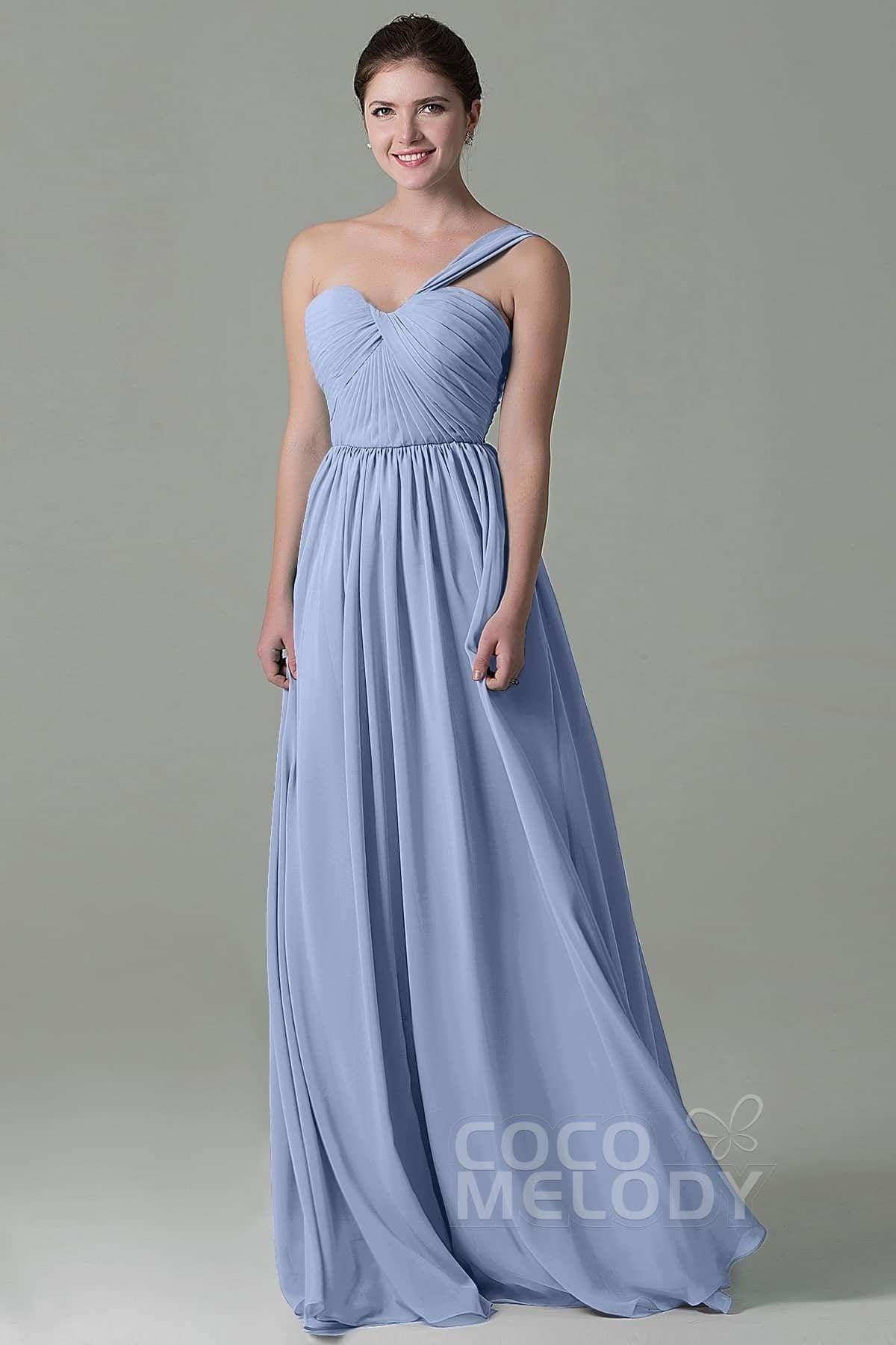Sheath Floor Length Chiffon Bridesmaid Dress COZK15009