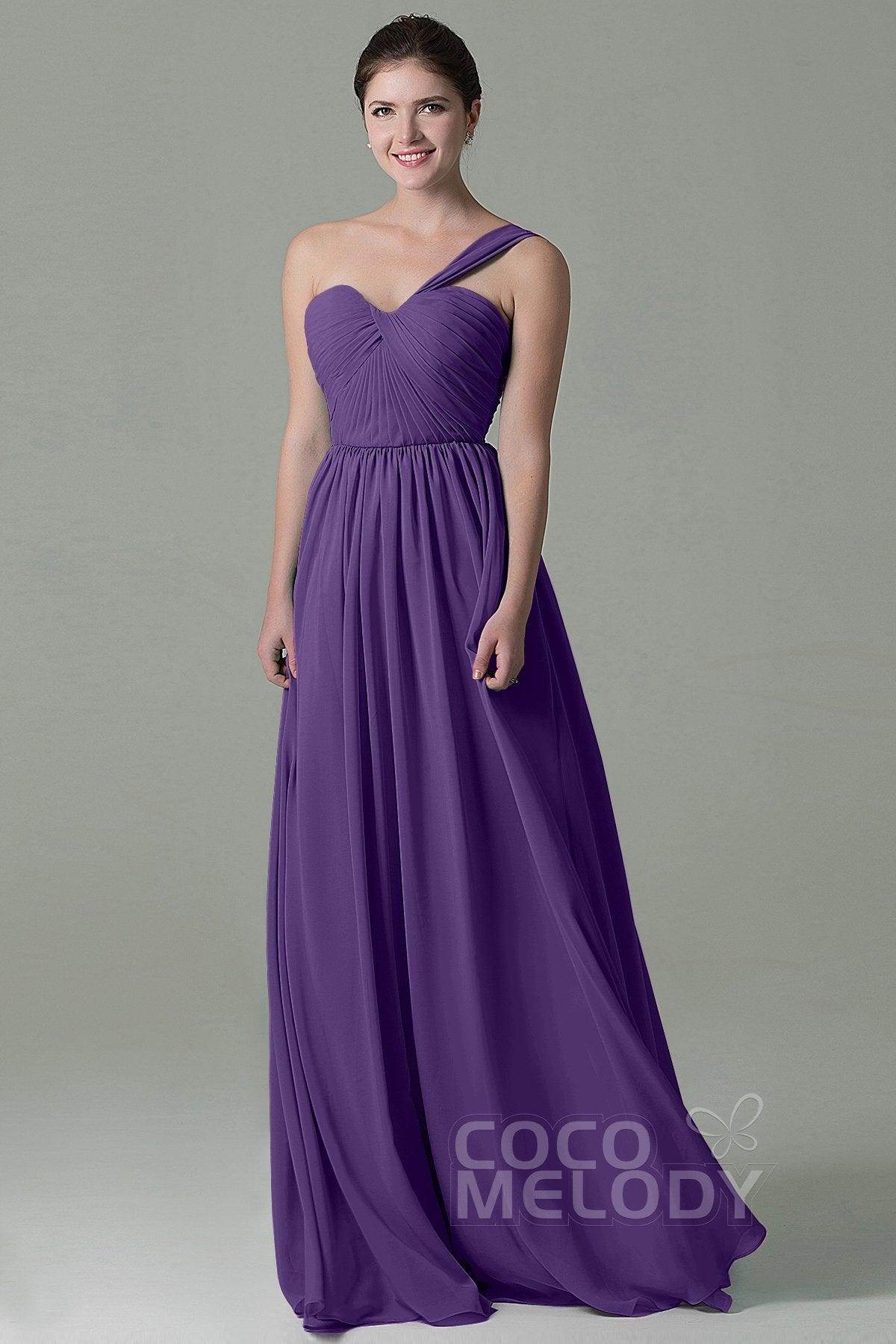 Sheath Floor Length Chiffon Bridesmaid Dress COZK15009
