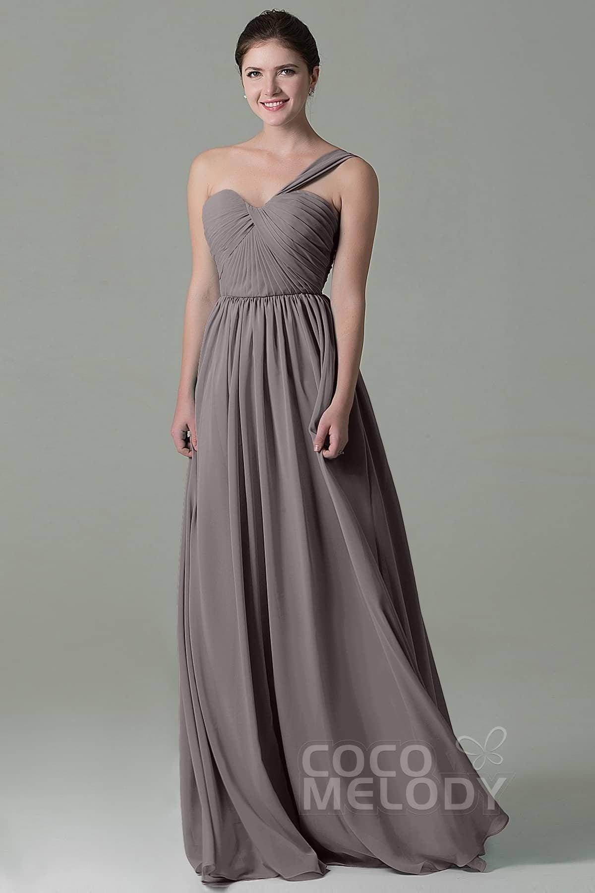 Sheath Floor Length Chiffon Bridesmaid Dress COZK15009