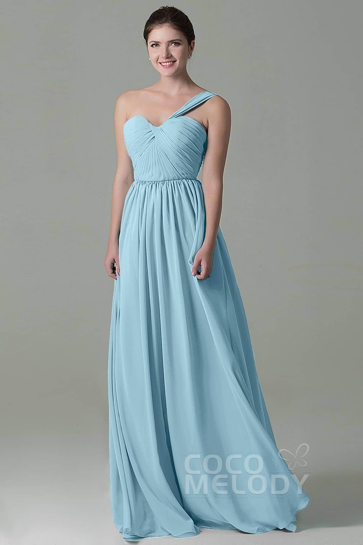 Sheath Floor Length Chiffon Bridesmaid Dress COZK15009