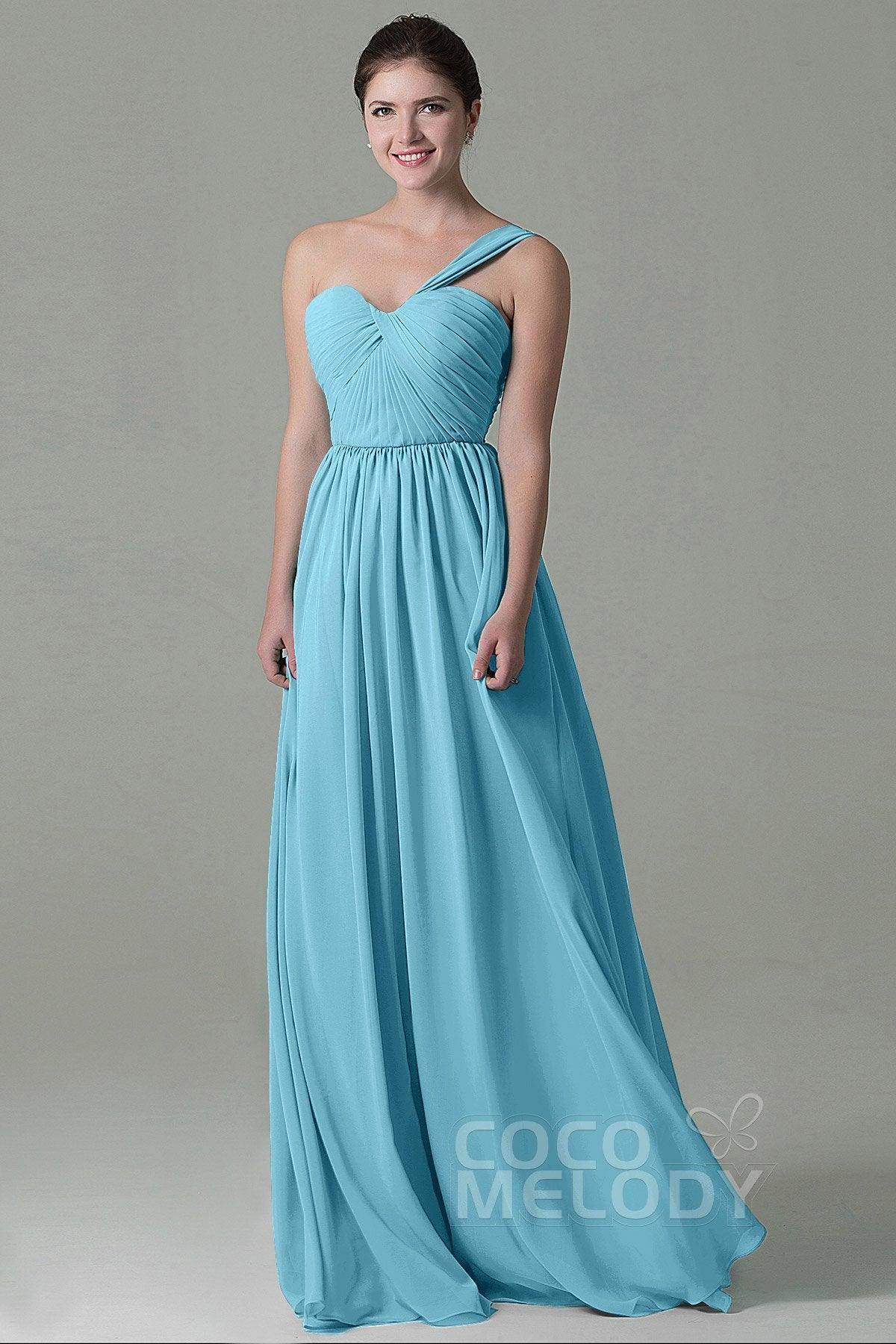Sheath Floor Length Chiffon Bridesmaid Dress COZK15009