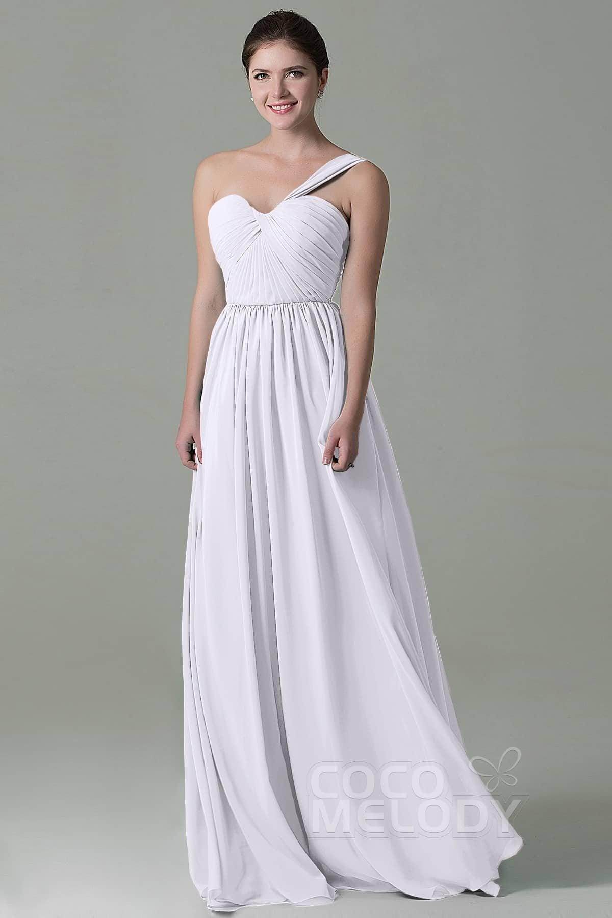 Sheath Floor Length Chiffon Bridesmaid Dress COZK15009