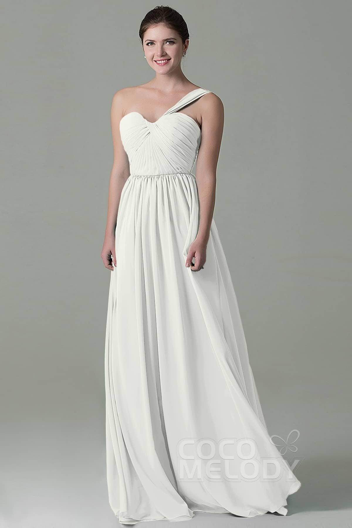 Sheath Floor Length Chiffon Bridesmaid Dress COZK15009