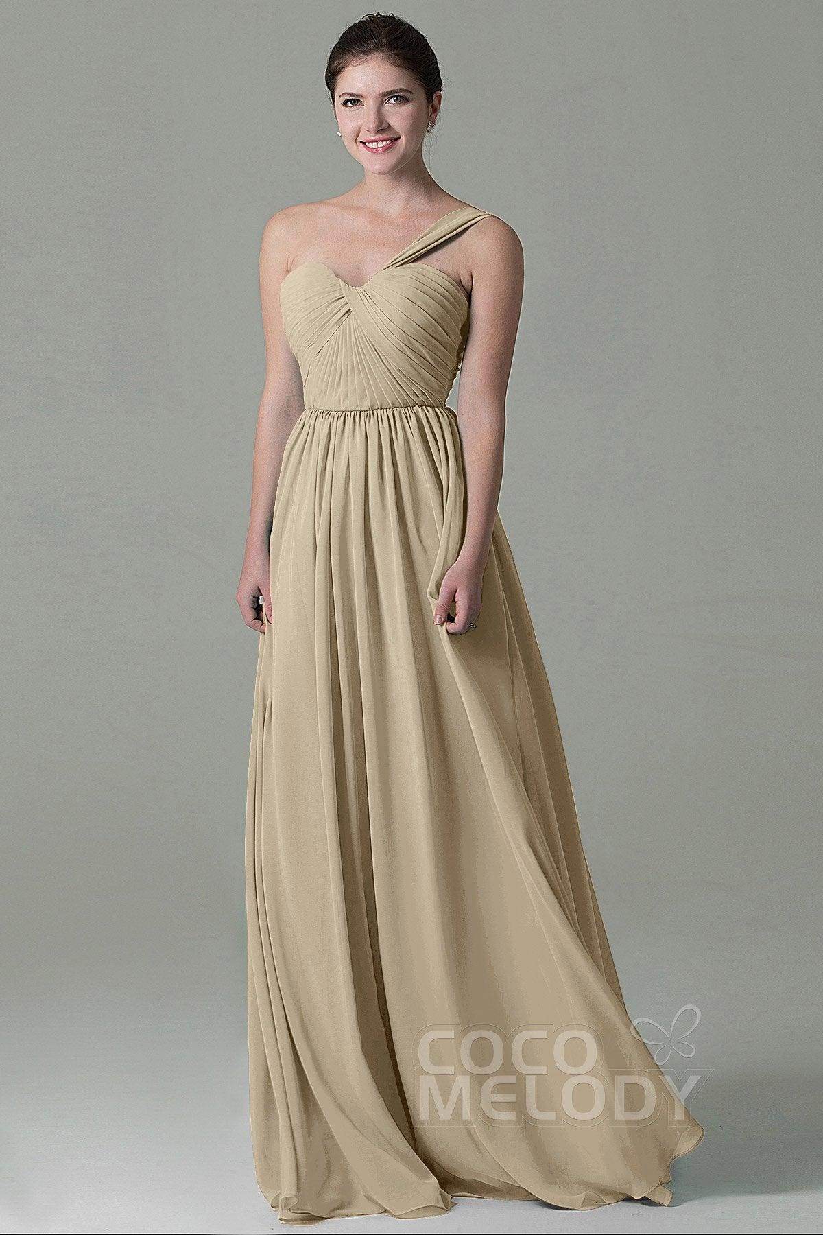 Sheath Floor Length Chiffon Bridesmaid Dress COZK15009