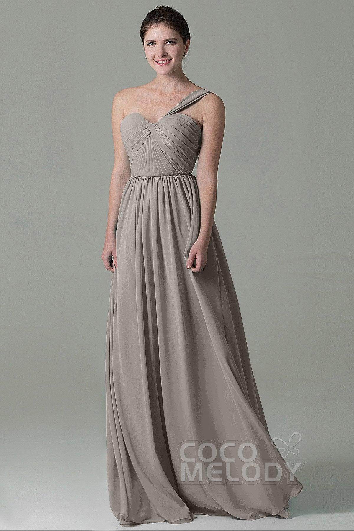 Sheath Floor Length Chiffon Bridesmaid Dress COZK15009