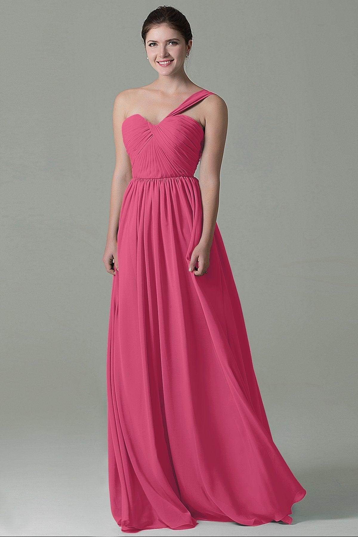 Sheath Floor Length Chiffon Bridesmaid Dress COZK15009