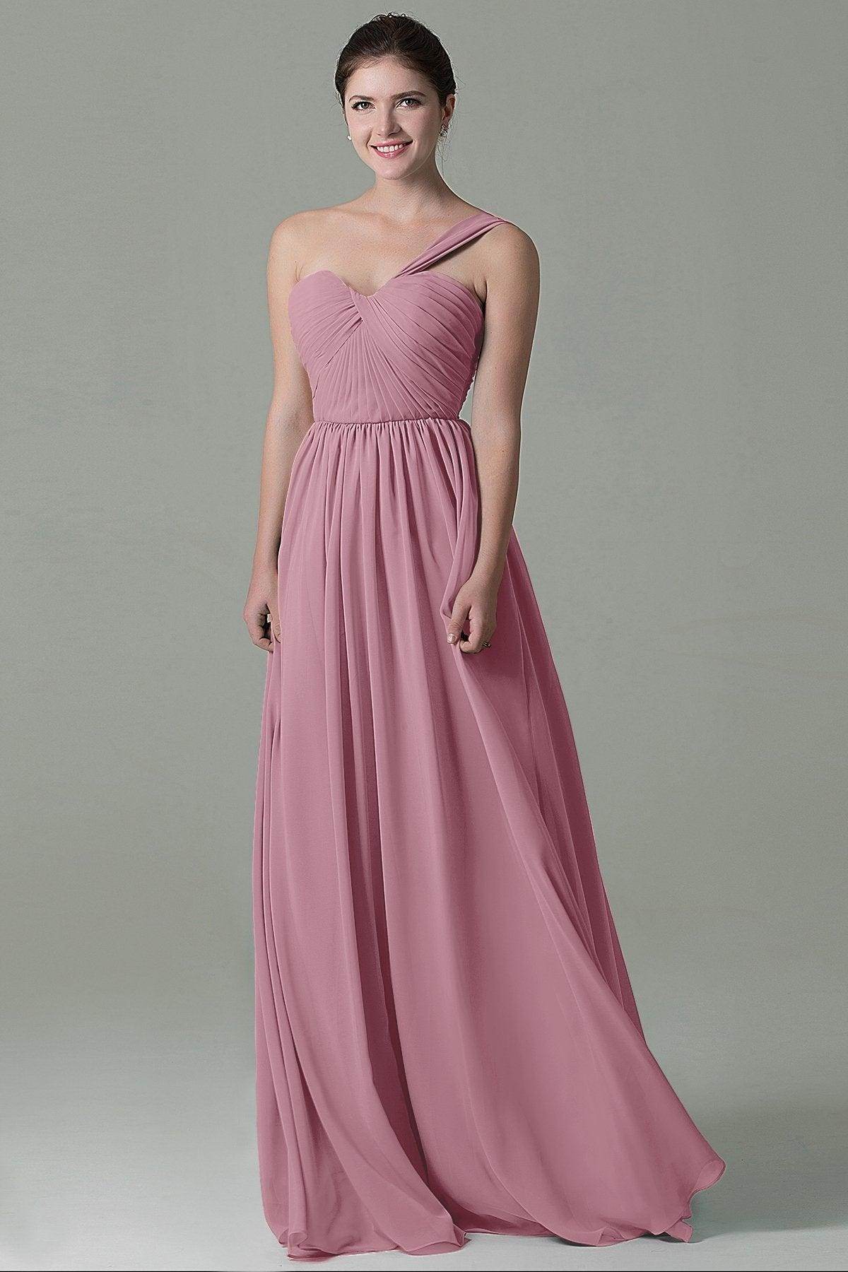 Sheath Floor Length Chiffon Bridesmaid Dress COZK15009