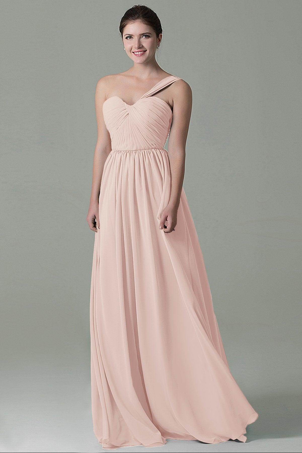 Sheath Floor Length Chiffon Bridesmaid Dress COZK15009