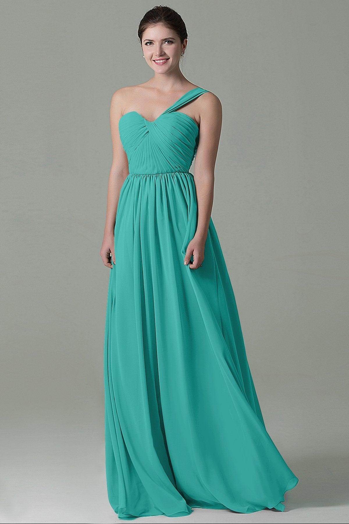 Sheath Floor Length Chiffon Bridesmaid Dress COZK15009