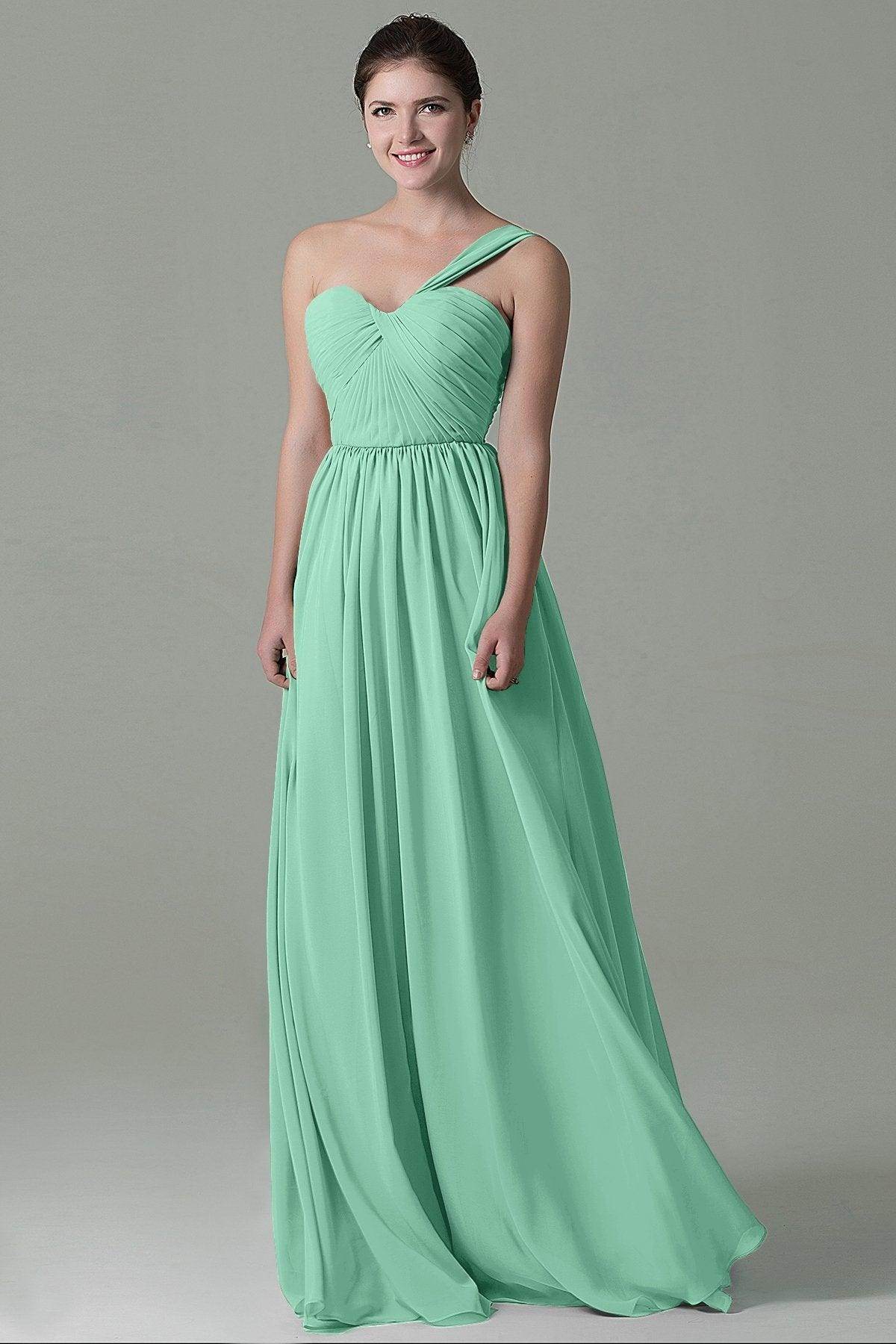 Sheath Floor Length Chiffon Bridesmaid Dress COZK15009