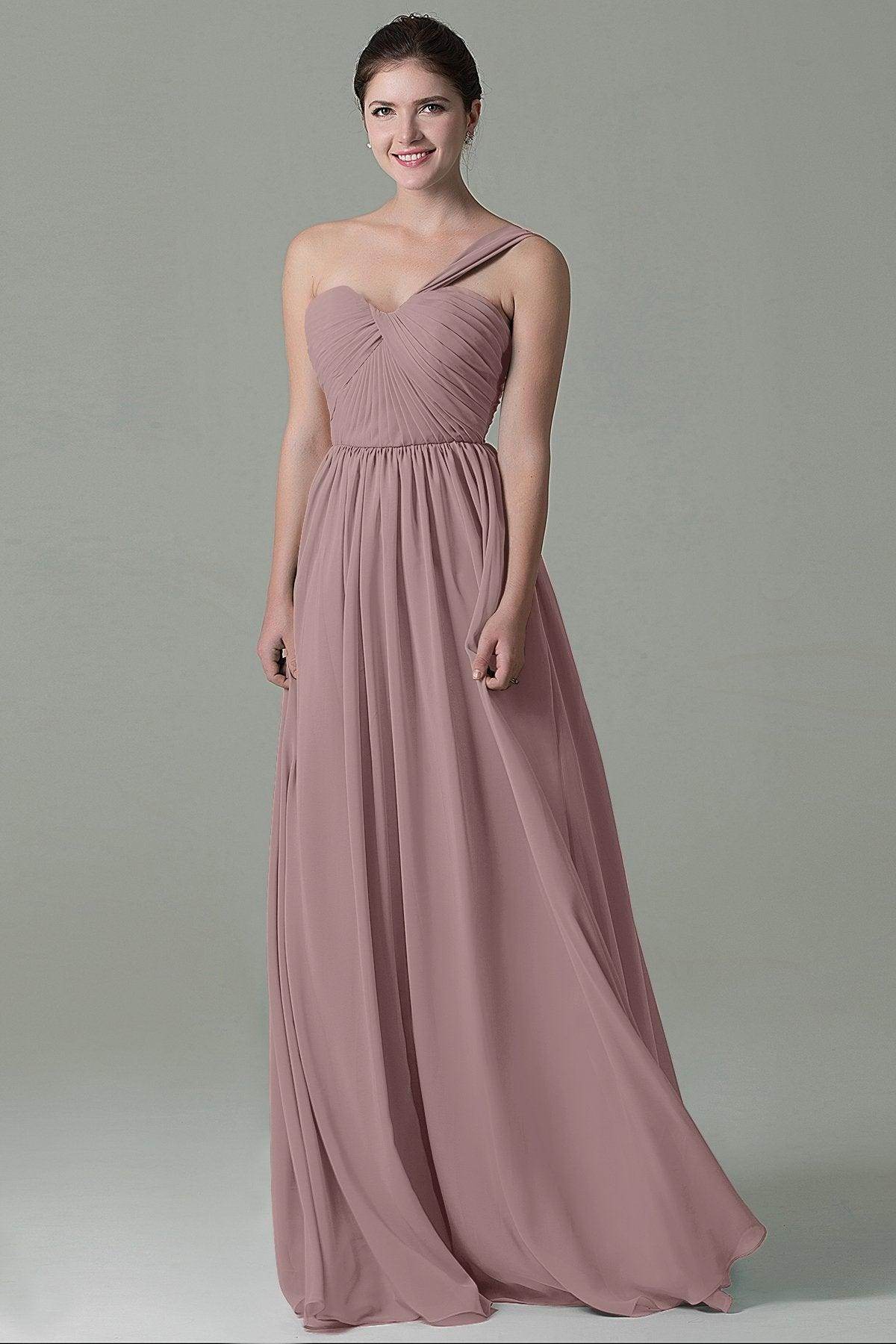 Sheath Floor Length Chiffon Bridesmaid Dress COZK15009
