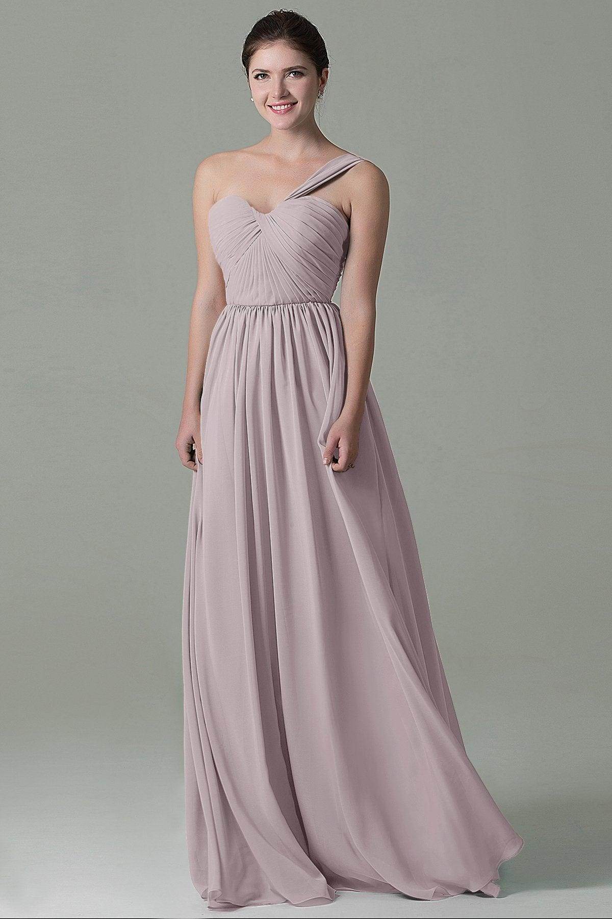 Sheath Floor Length Chiffon Bridesmaid Dress COZK15009