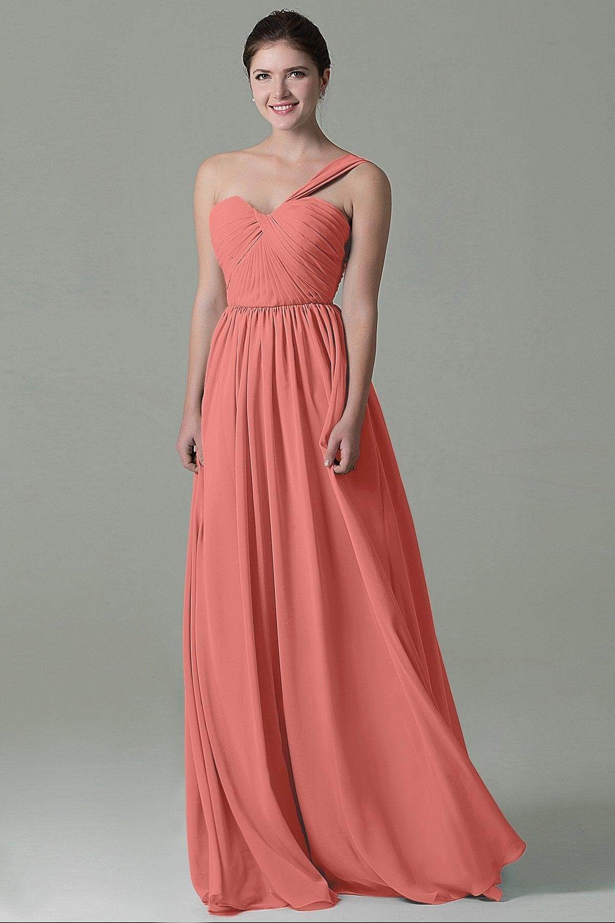Sheath Floor Length Chiffon Bridesmaid Dress COZK15009