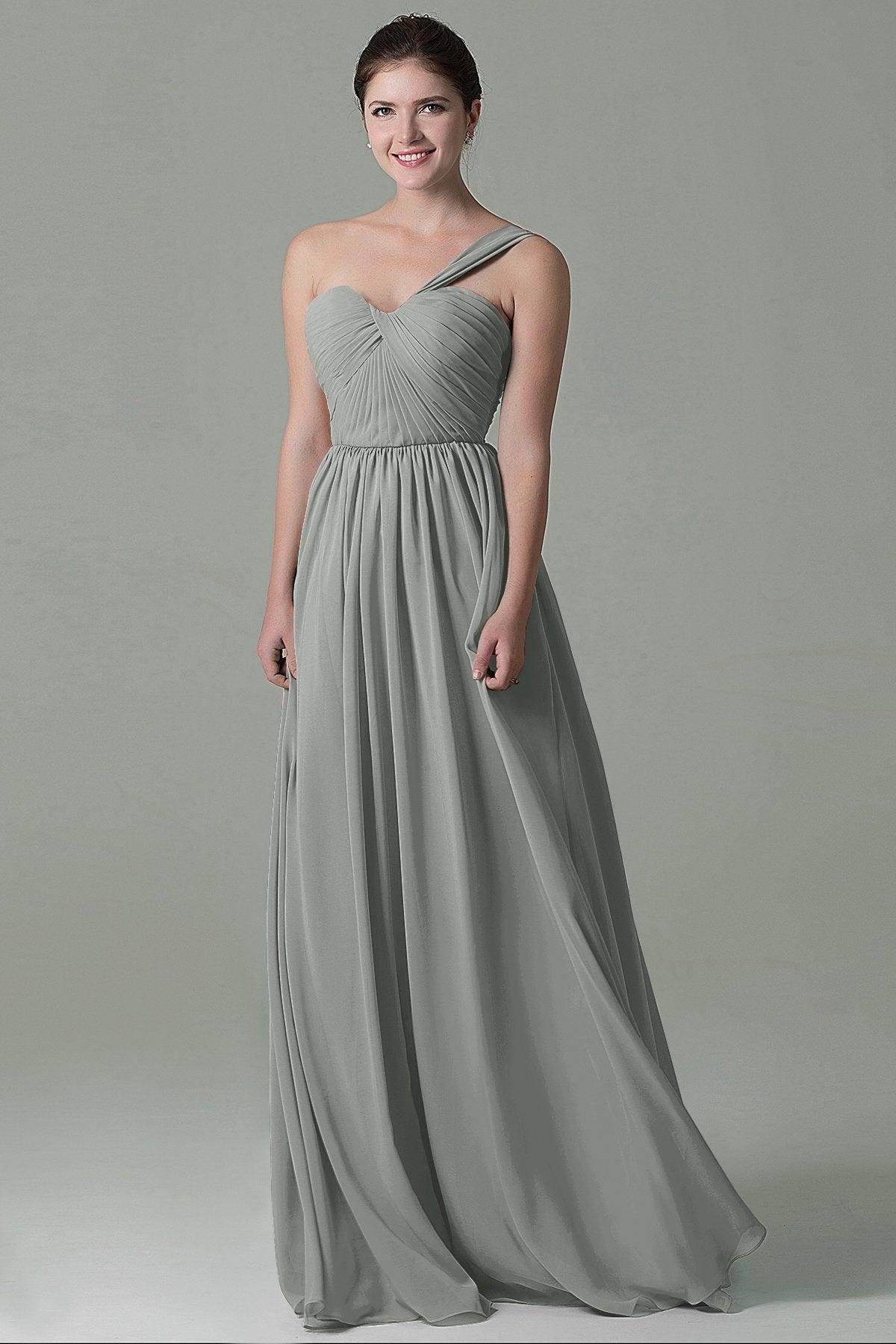 Sheath Floor Length Chiffon Bridesmaid Dress COZK15009