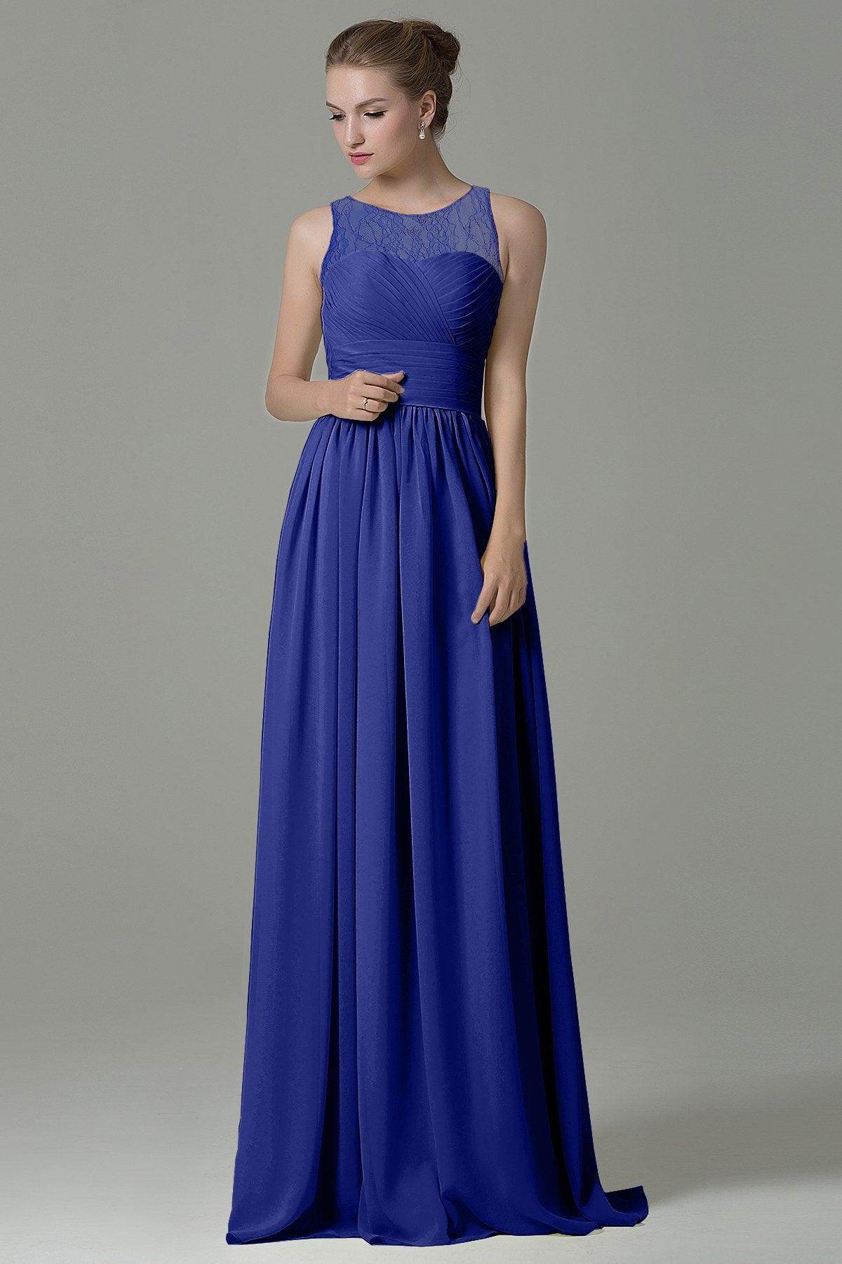 Sheath Floor Length Lace/Chiffon Bridesmaid Dress COZK16005