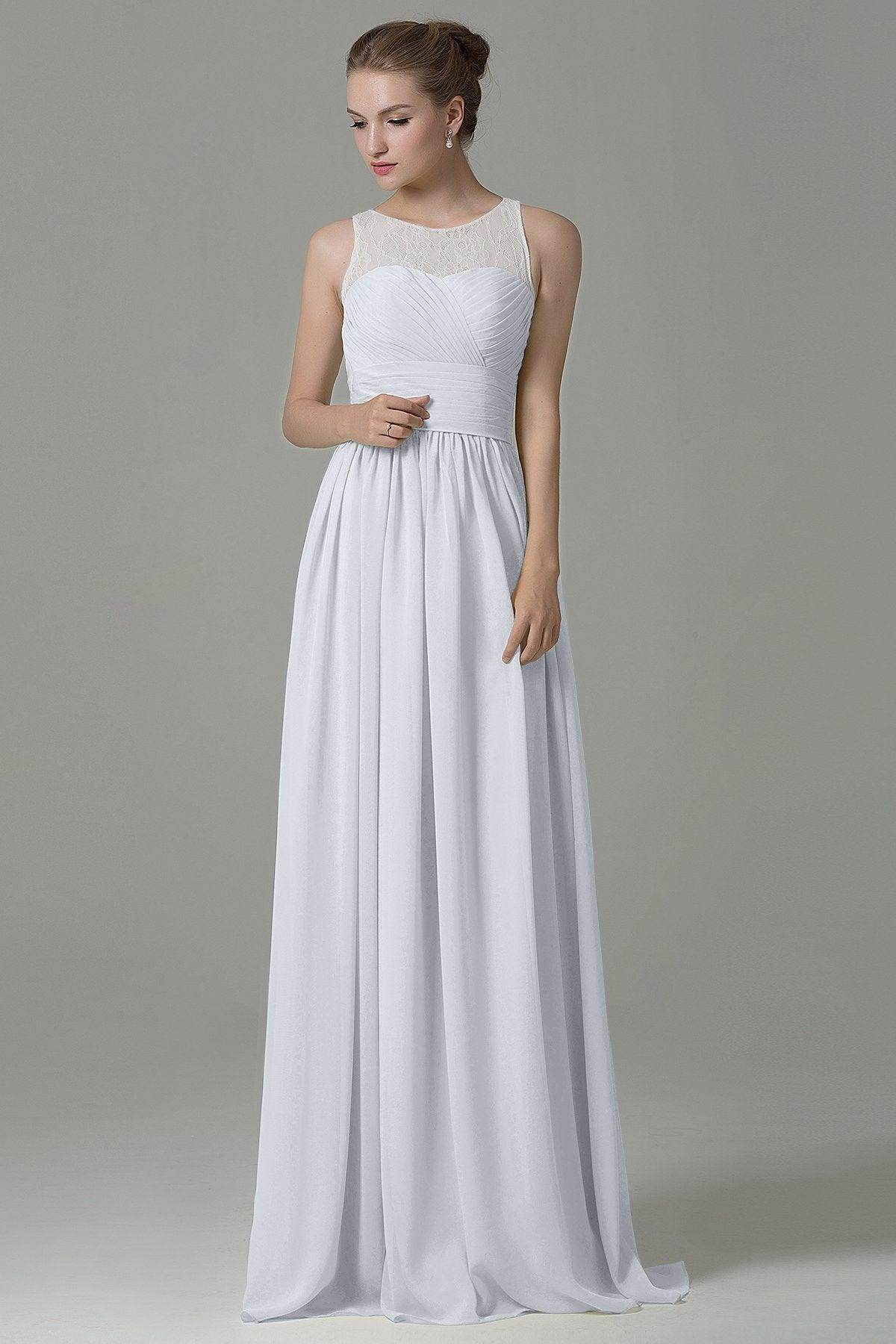 Sheath Floor Length Lace/Chiffon Bridesmaid Dress COZK16005