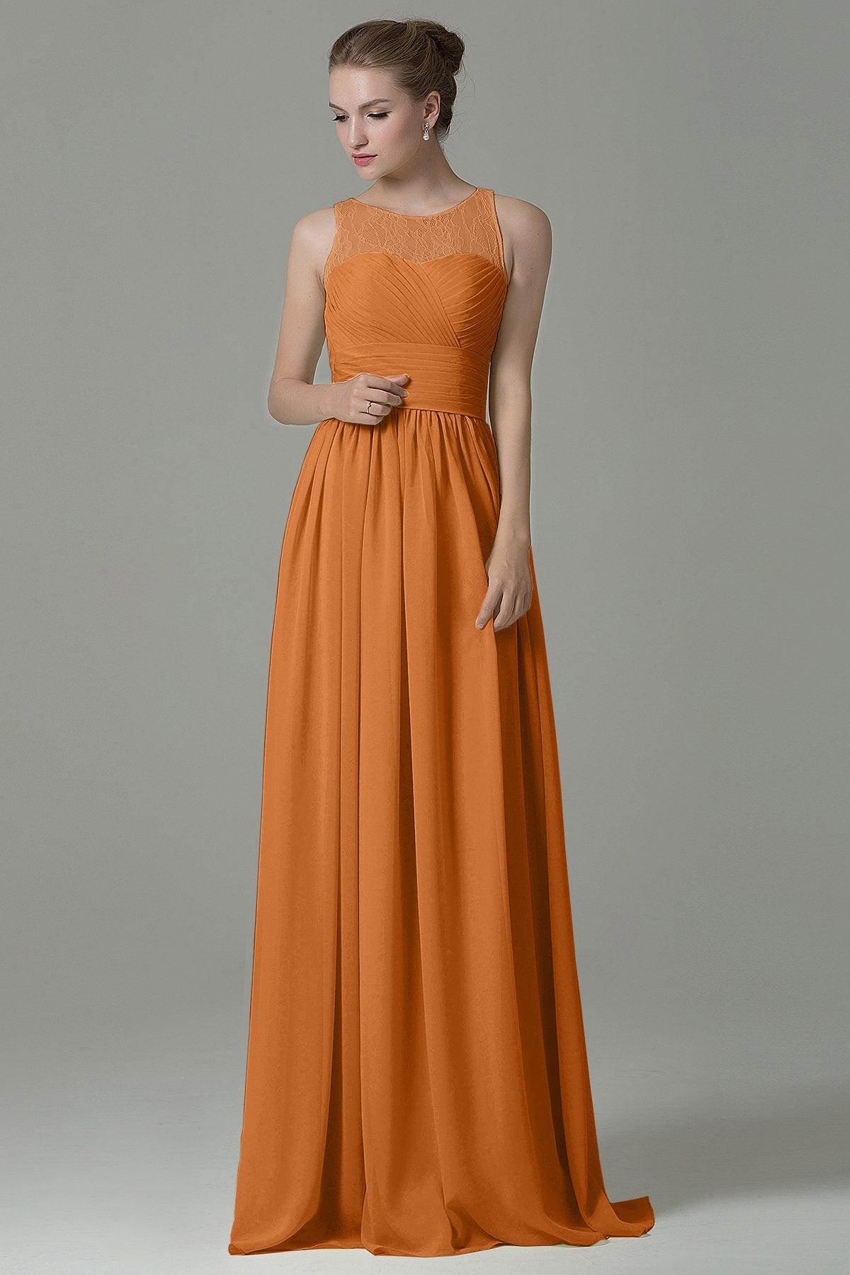 Sheath Floor Length Lace/Chiffon Bridesmaid Dress COZK16005