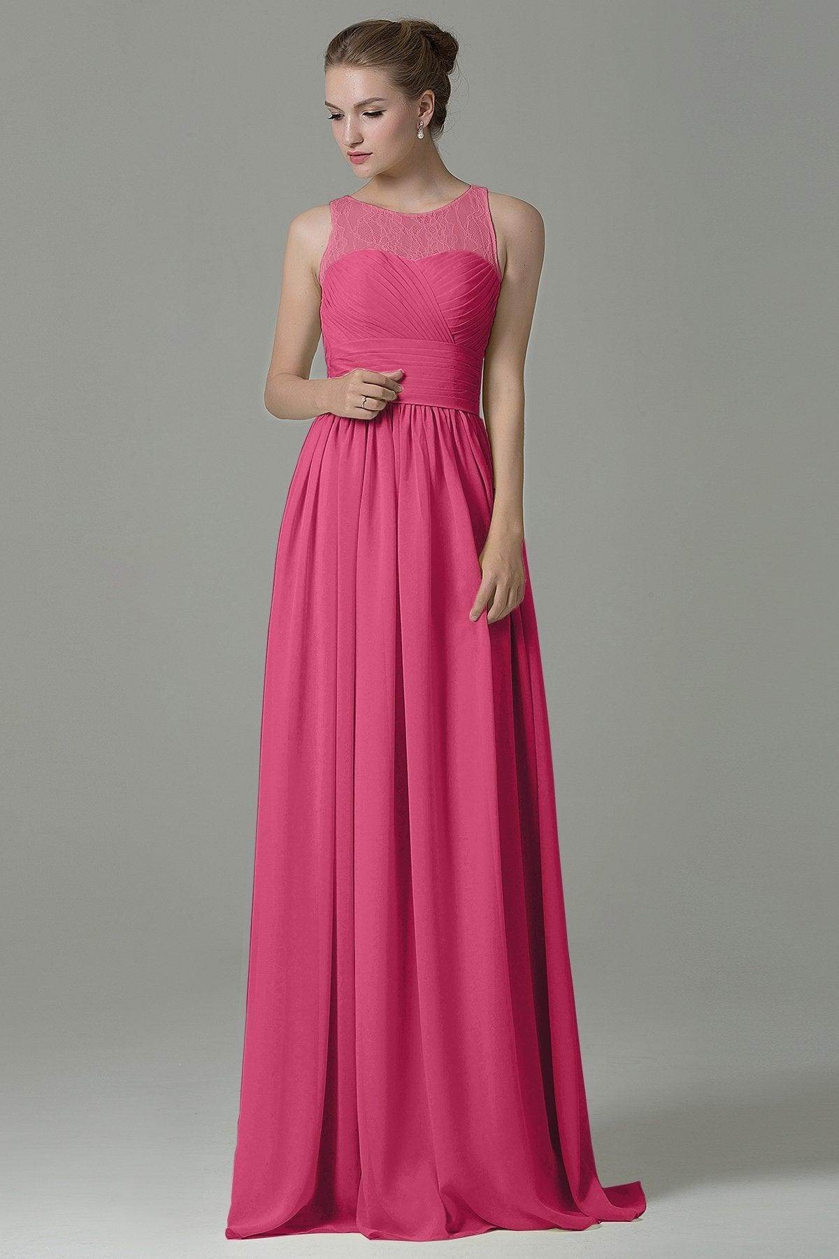 Sheath Floor Length Lace/Chiffon Bridesmaid Dress COZK16005