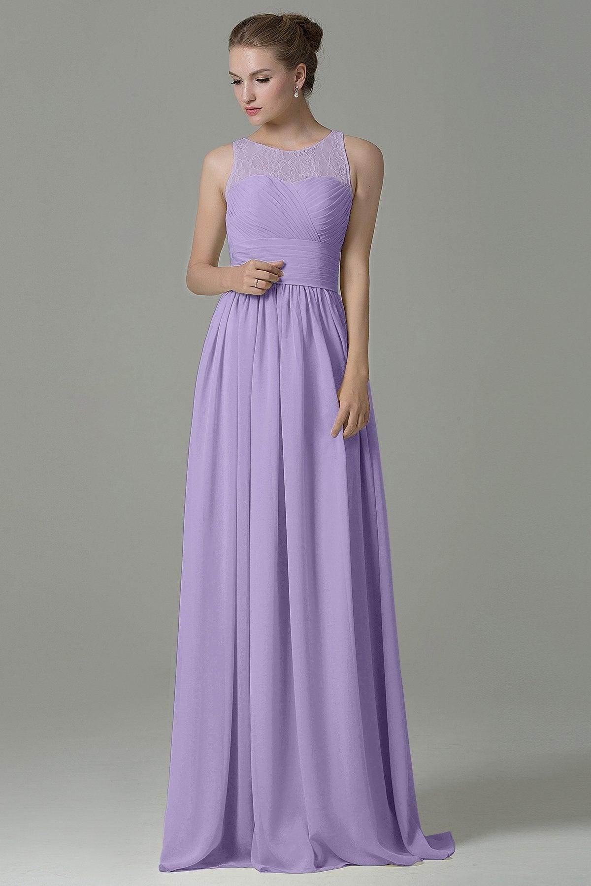 Sheath Floor Length Lace/Chiffon Bridesmaid Dress COZK16005