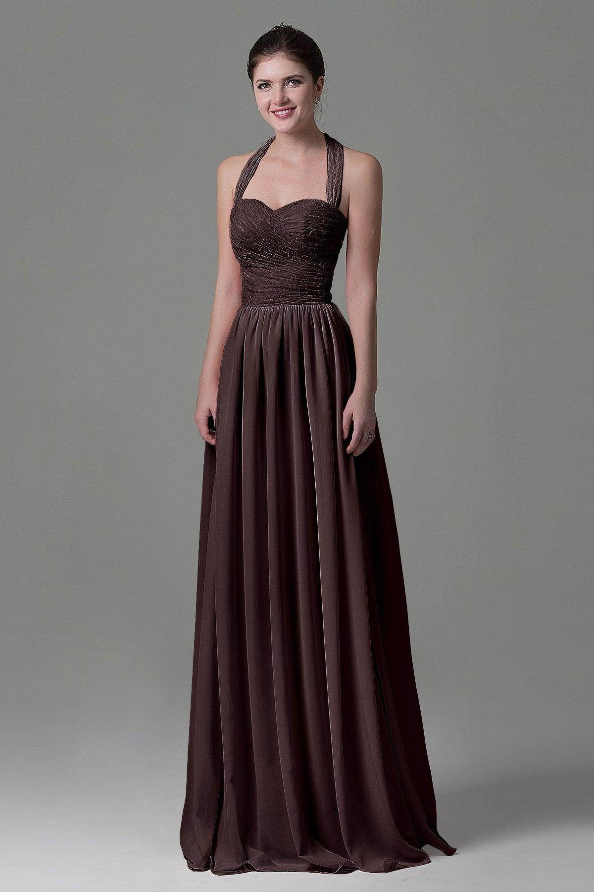 A-Line Floor Length Lace/Chiffon Bridesmaid Dress COZK16006