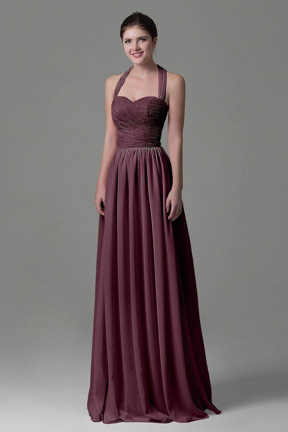 A-Line Floor Length Lace/Chiffon Bridesmaid Dress COZK16006