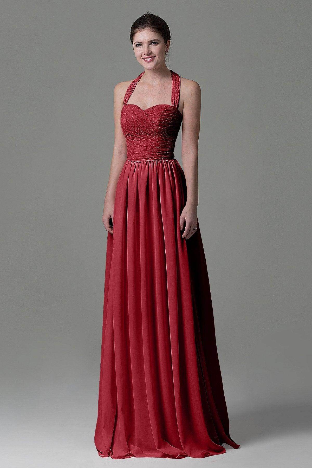 A-Line Floor Length Lace/Chiffon Bridesmaid Dress COZK16006