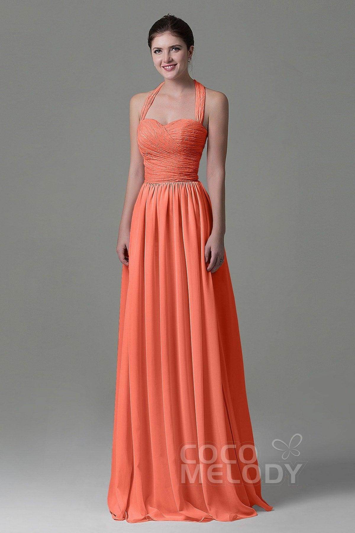 A-Line Floor Length Lace/Chiffon Bridesmaid Dress COZK16006