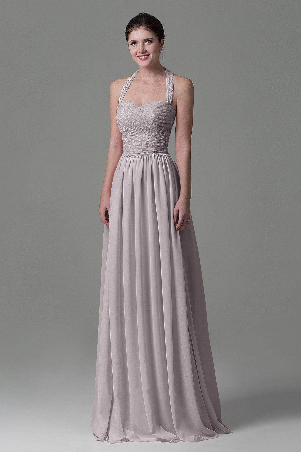 A-Line Floor Length Lace/Chiffon Bridesmaid Dress COZK16006