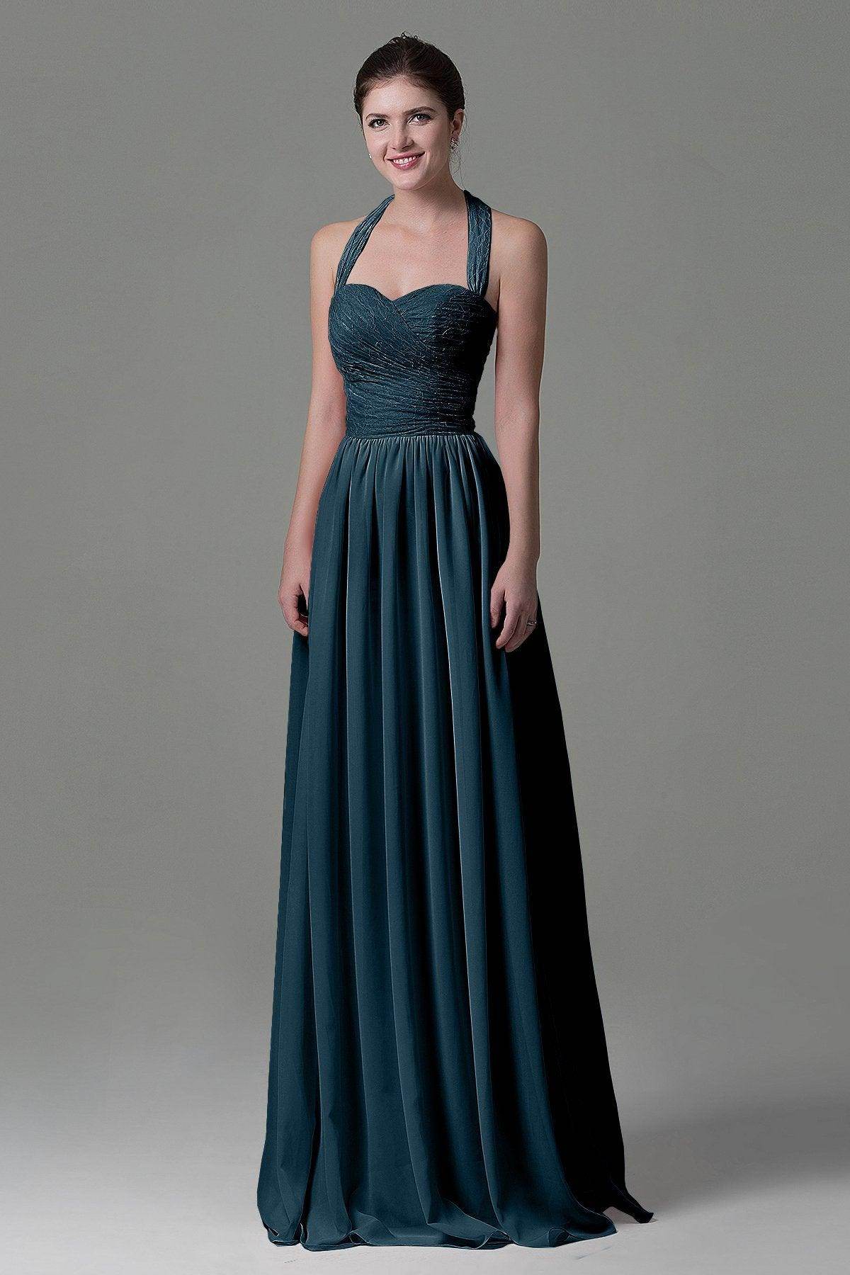 A-Line Floor Length Lace/Chiffon Bridesmaid Dress COZK16006