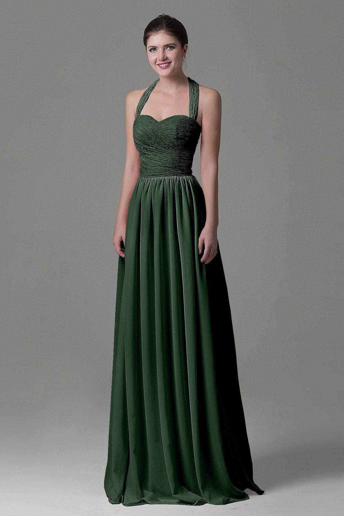 A-Line Floor Length Lace/Chiffon Bridesmaid Dress COZK16006