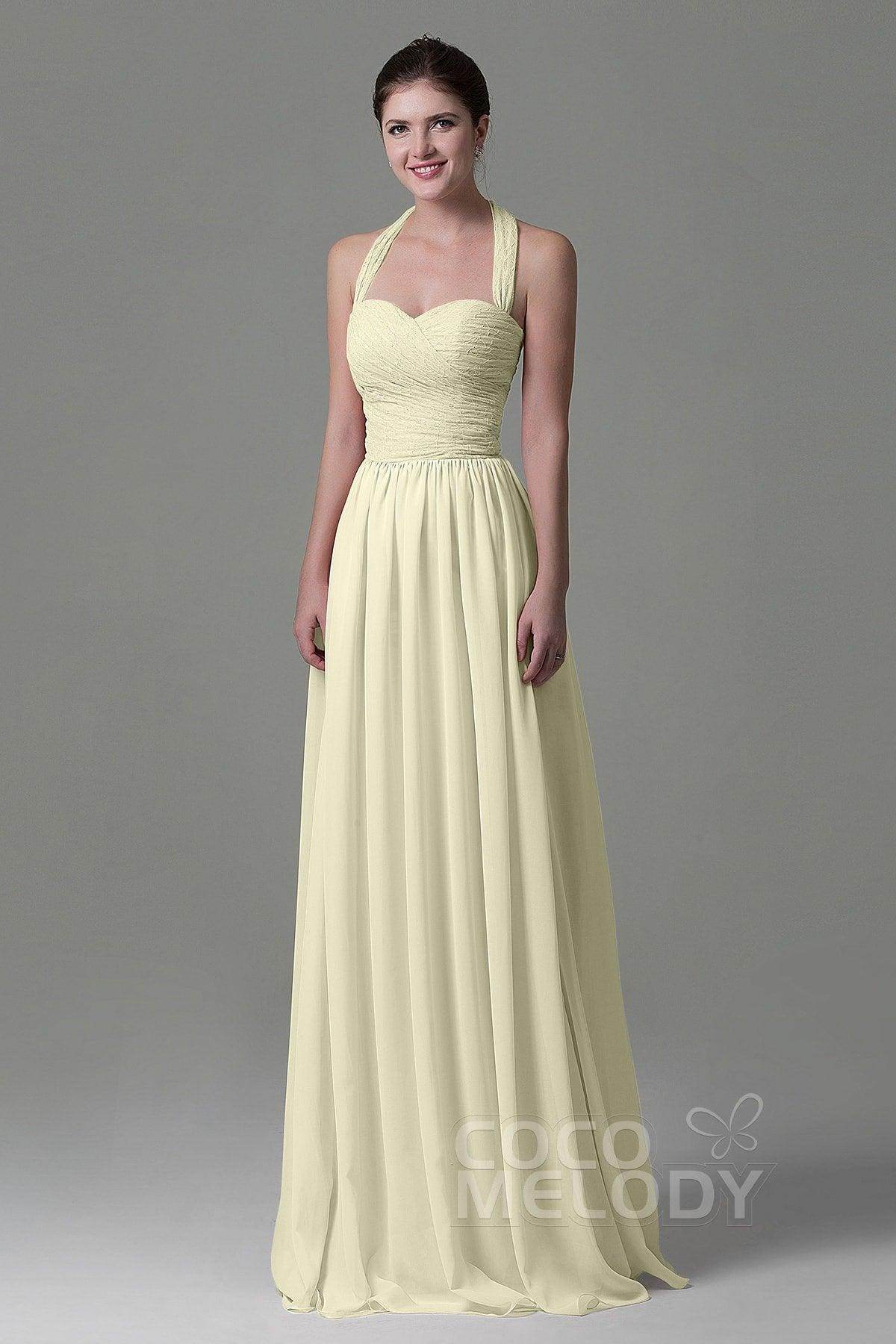 A-Line Floor Length Lace/Chiffon Bridesmaid Dress COZK16006