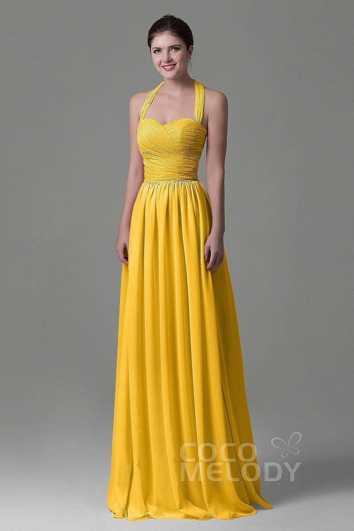 A-Line Floor Length Lace/Chiffon Bridesmaid Dress COZK16006