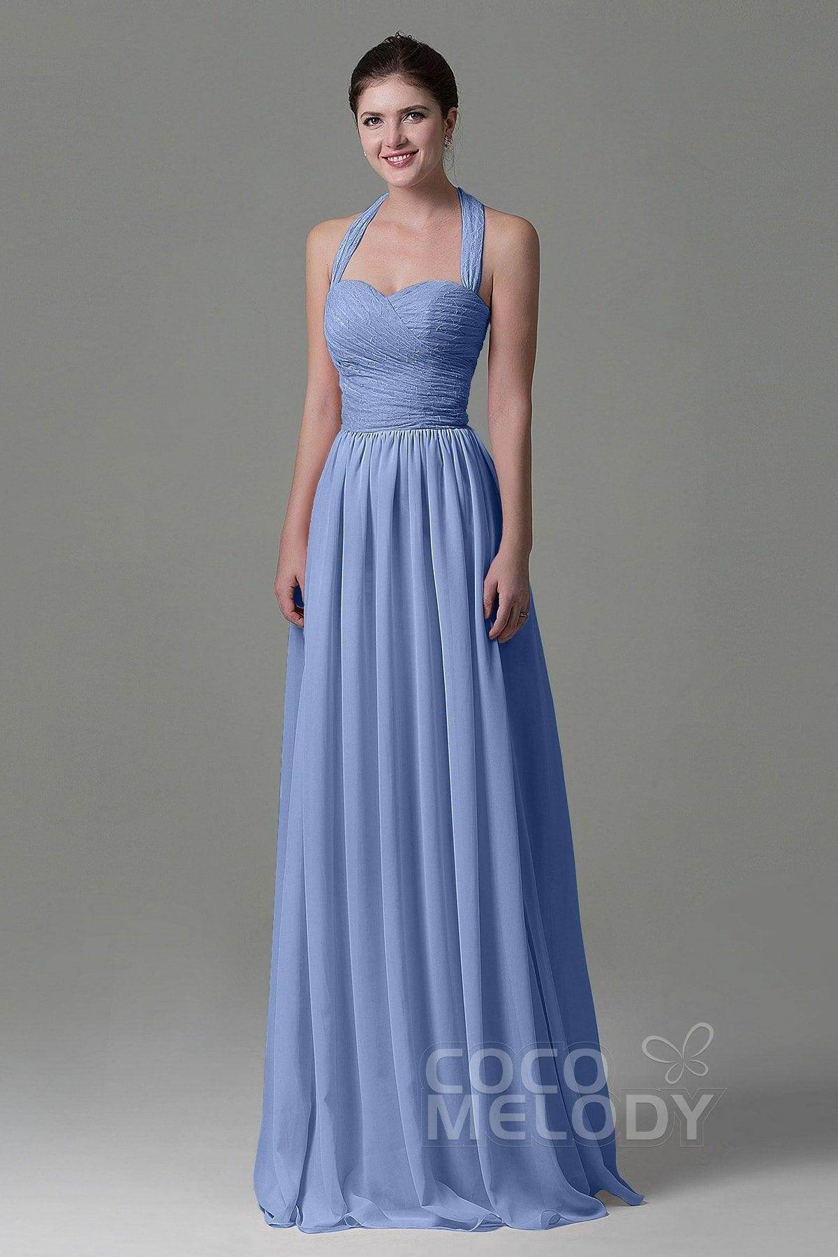 A-Line Floor Length Lace/Chiffon Bridesmaid Dress COZK16006